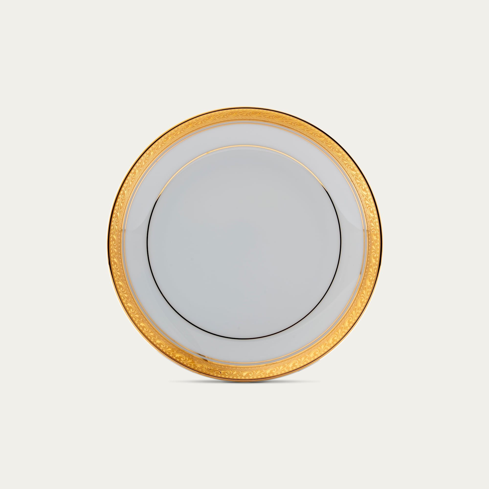  Đĩa tròn coupe 16,1cm lót ấm trà (bình trà) 1.200ml viền vàng sứ trắng | Crestwood Gold 4167L - 91812 