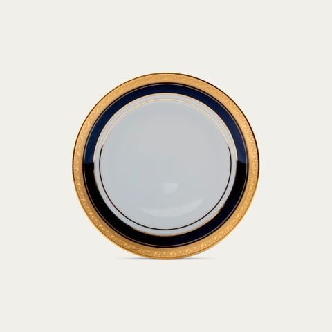  Đĩa tròn coupe 16,1cm lót ấm trà (bình trà) 1.200ml viền vàng sứ trắng | Crestwood Cobalt Gold 4171L - 91812 