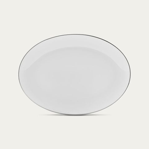  Đĩa Oval coupe 23,5cm lót ấm trà (bình trà) 1.280ml viền bạch kim sứ xương | Maestro 4839-1L - 97548 