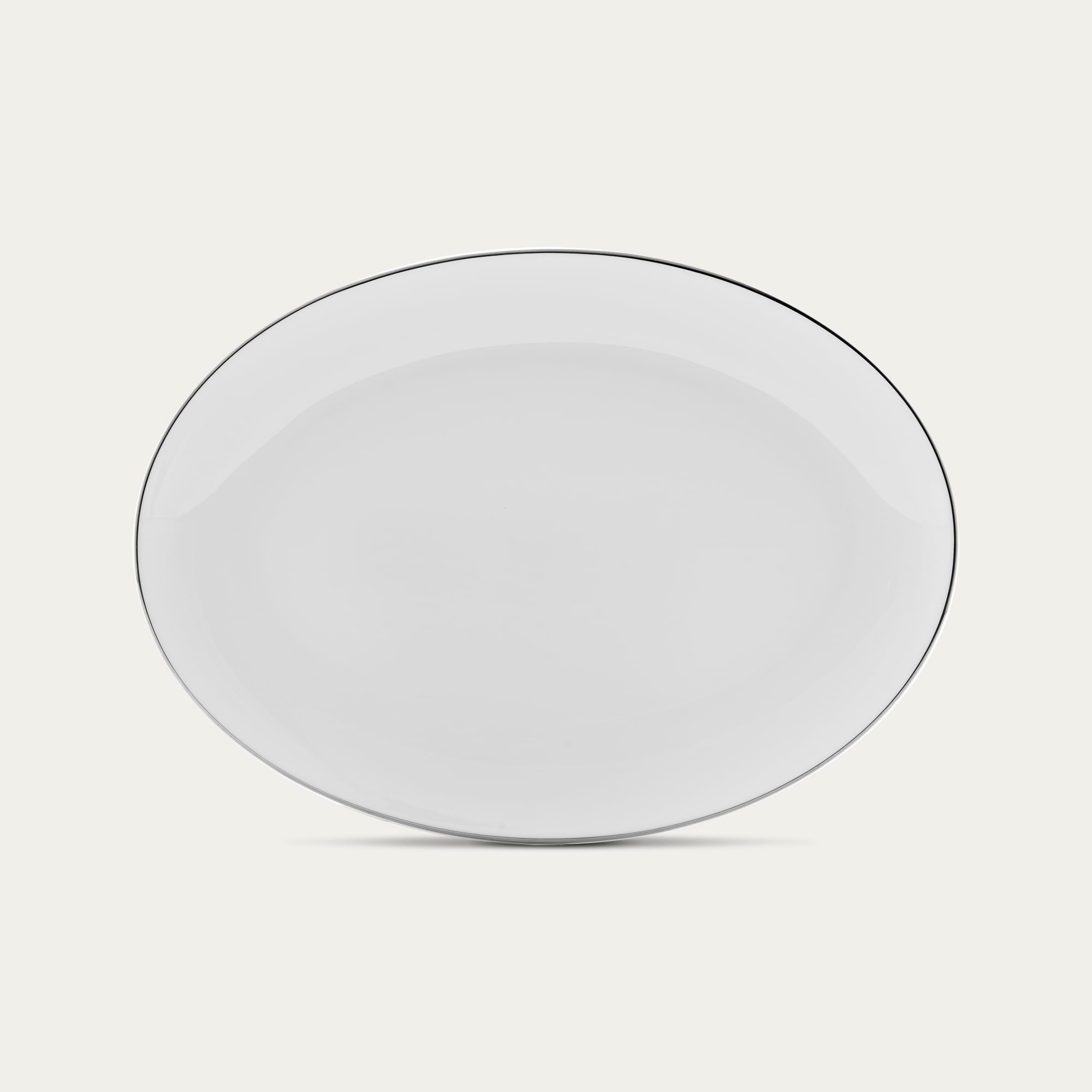  Đĩa Oval coupe 23,5cm lót ấm trà (bình trà) 1.280ml viền bạch kim sứ xương | Maestro 4839-1L - 97548 