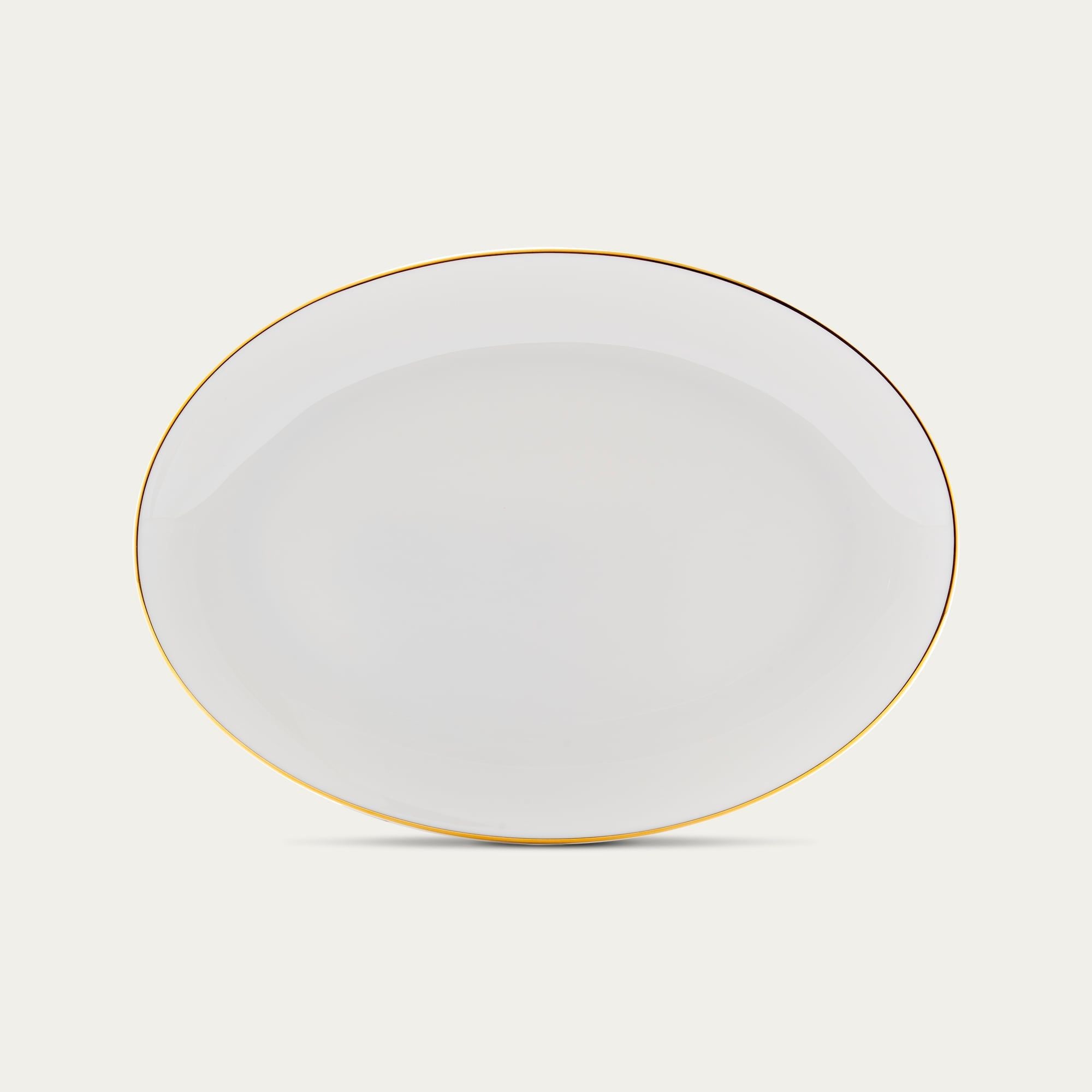  Đĩa Oval coupe 23,5cm lót ấm trà (bình trà) 1.280ml viền vàng sứ xương | Accompanist 4886-1L - 97548 