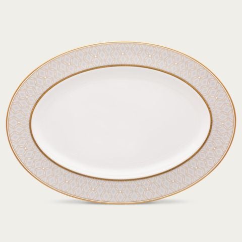  Đĩa Oval cỡ vừa (MD) dài 36,8cm sứ xương | Noble Pearl 4979-1L - 97244 