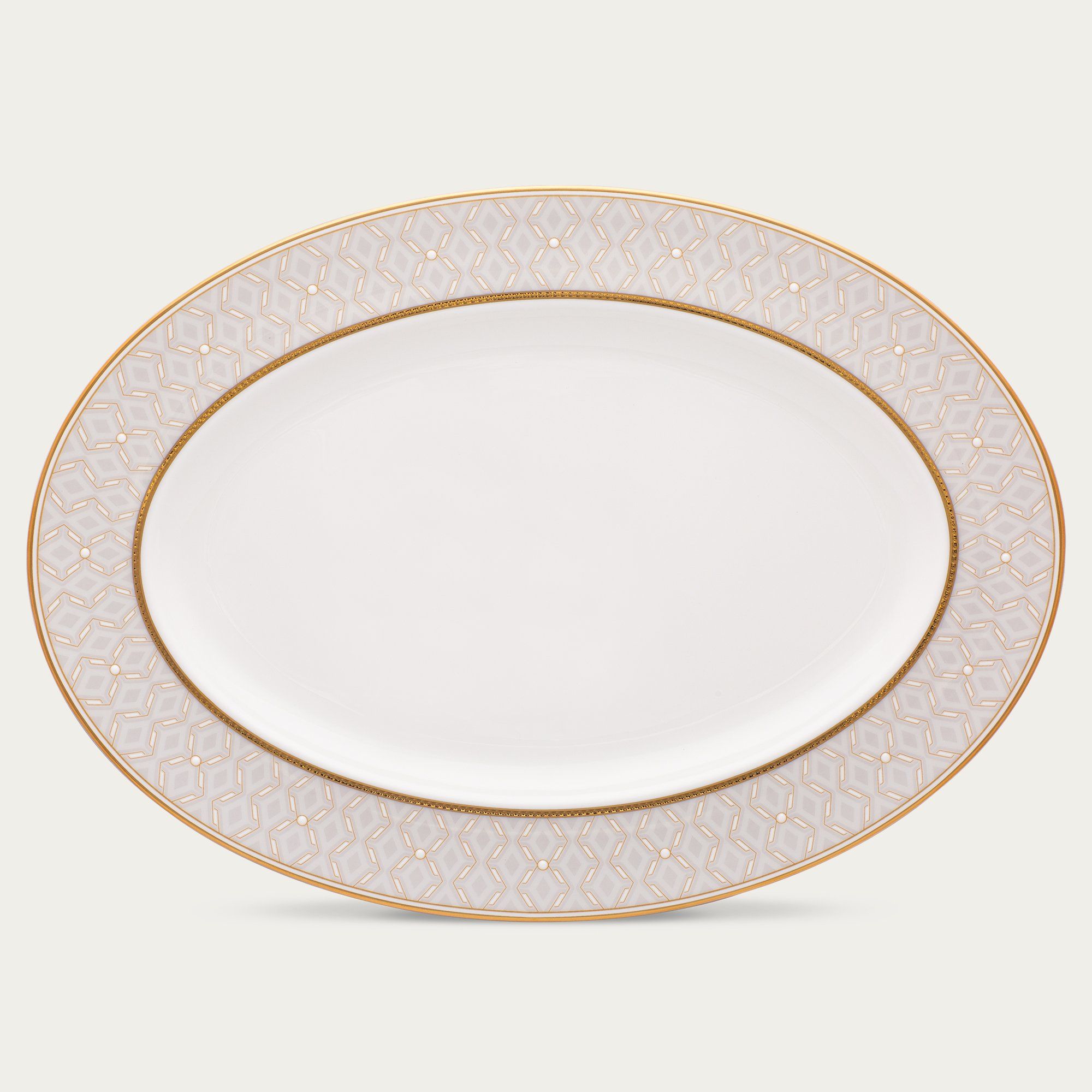  Đĩa Oval cỡ vừa (MD) dài 36,8cm sứ xương | Noble Pearl 4979-1L - 97244 