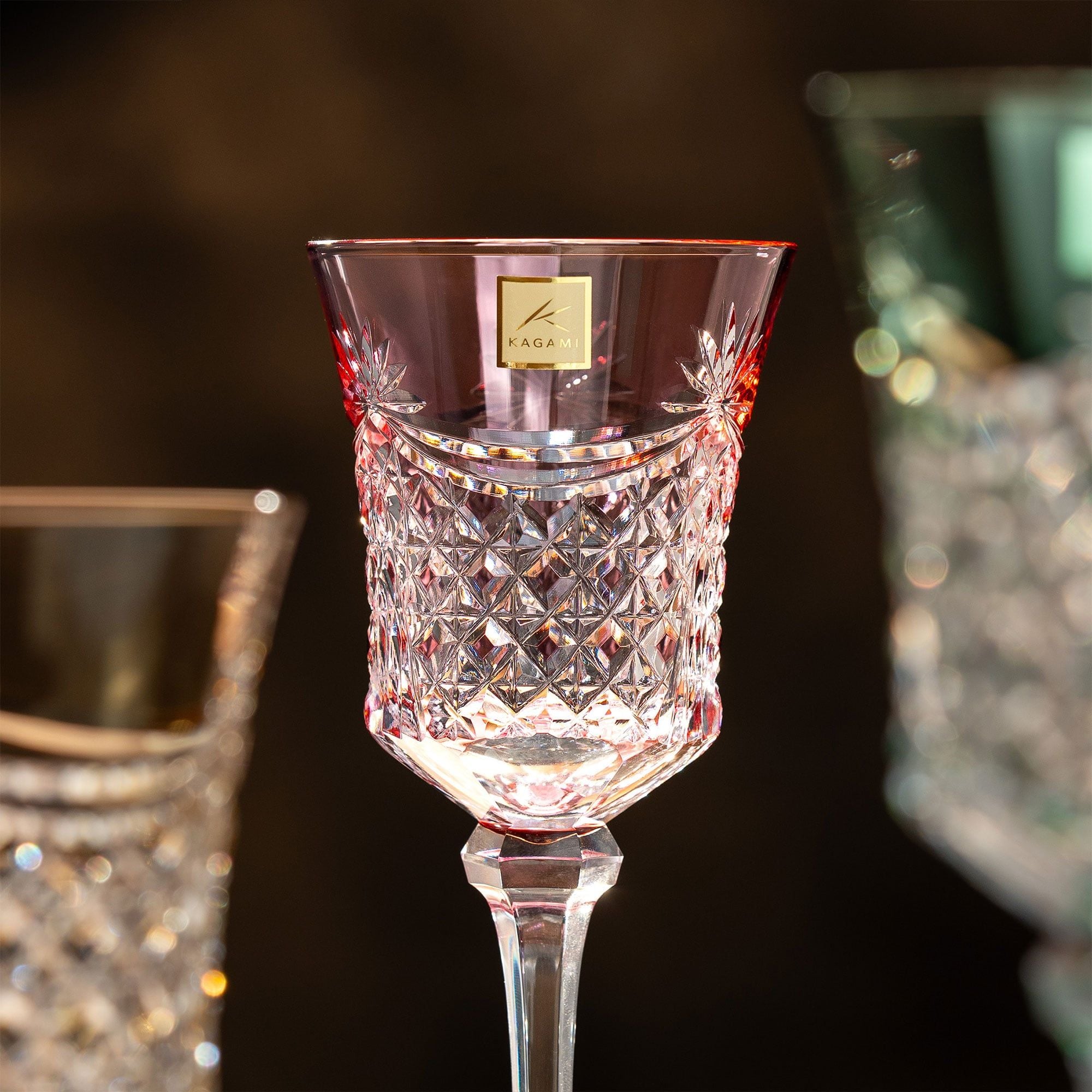  Bộ ly pha lê wine glass 05 màu xanh lá, đỏ, vàng, tím, xanh dương | Kagami KS3602 - 2835-5 