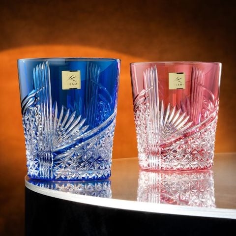  Cặp ly pha lê rock glass Edo Kiriko 