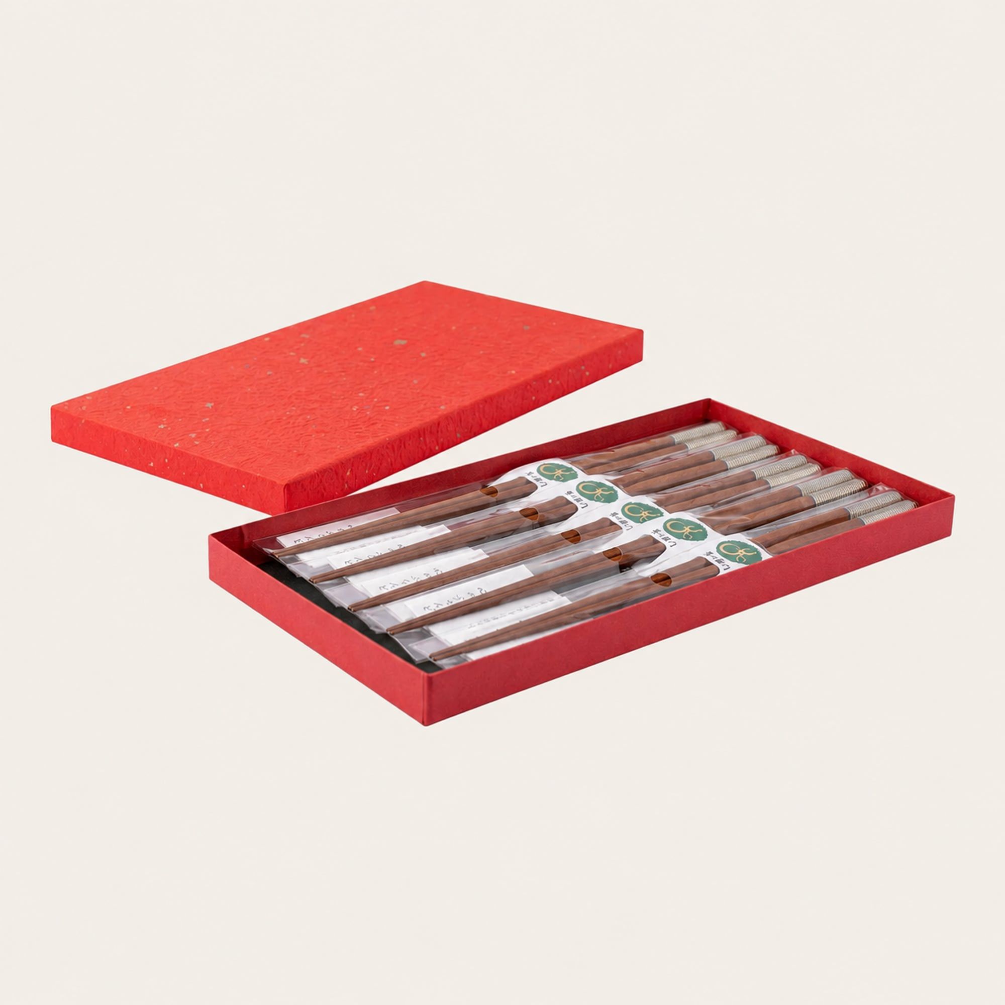  Bộ 05 đôi đũa gỗ Nhật Hexagon sơn mài chỉ vàng 23.5cm | Hyozaemon Chopstick 1115 - AK-025HG5 