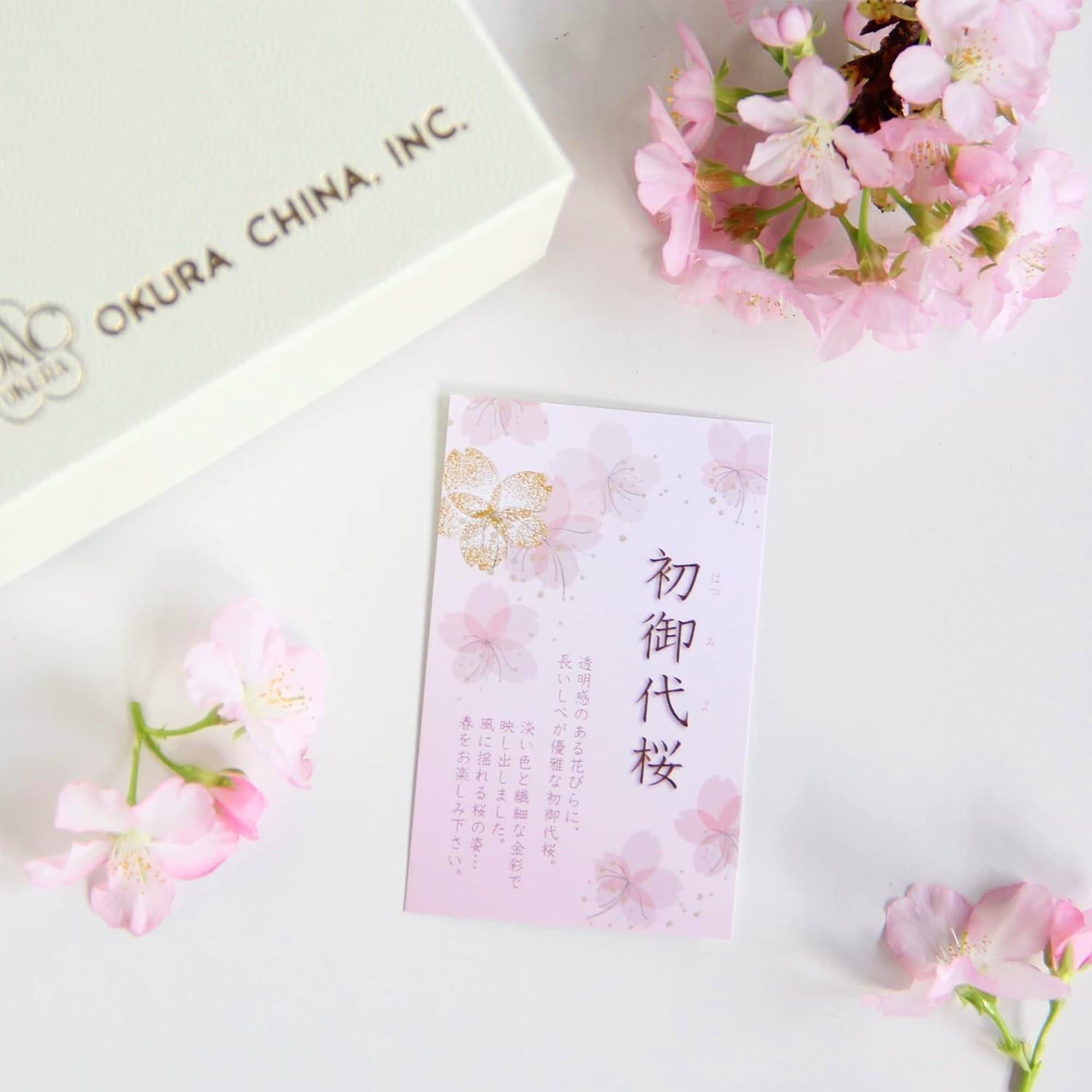  Chén trà (tách trà) "Hatsumiyo Sakura" dung tích 235 ml kèm đĩa lót sứ Nhật Bản | Sakura Series A682-3 - 1C 