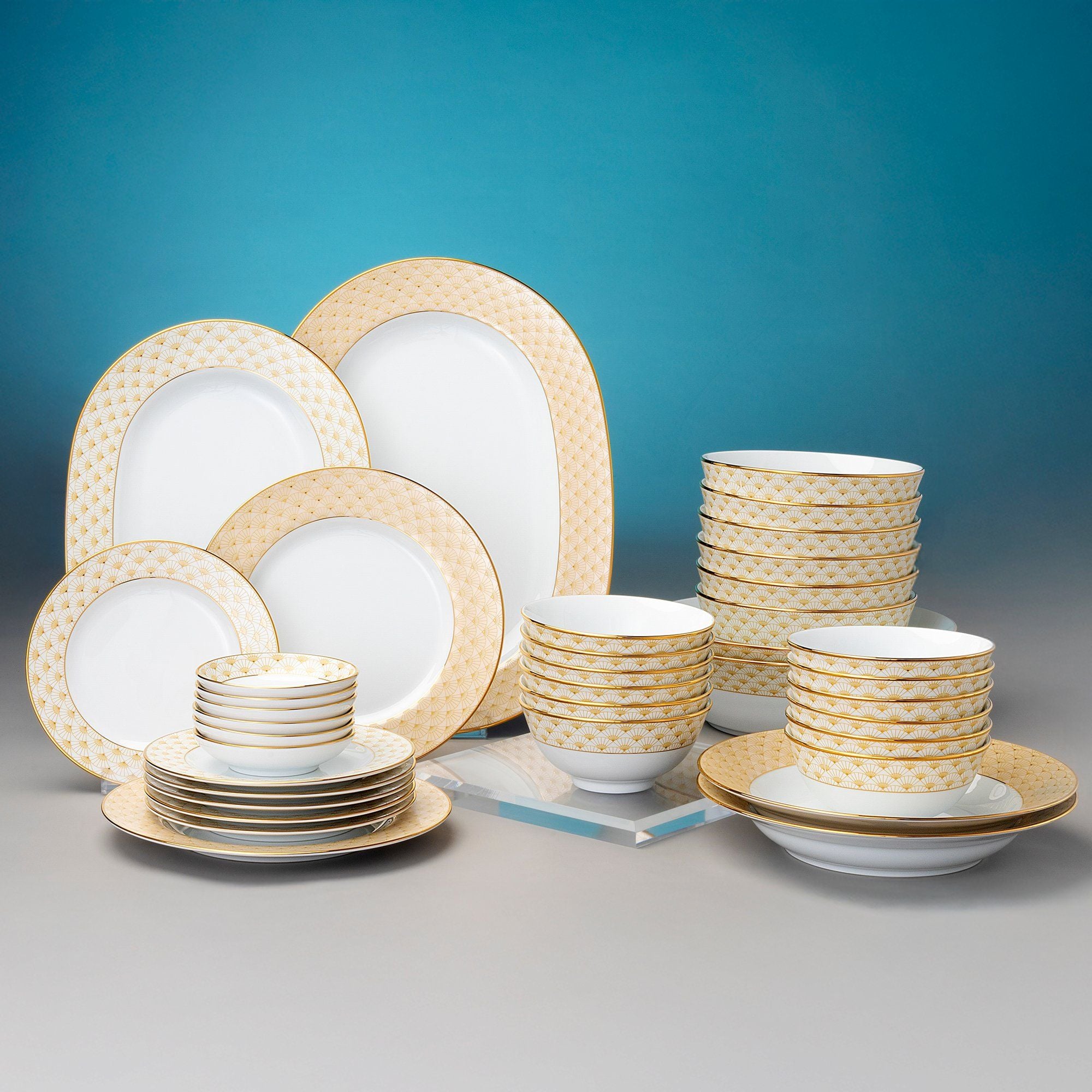  Đĩa Oval cỡ vừa (MD) dài 35,3cm sứ trắng | Trocadero Gold 1787L - 91044 