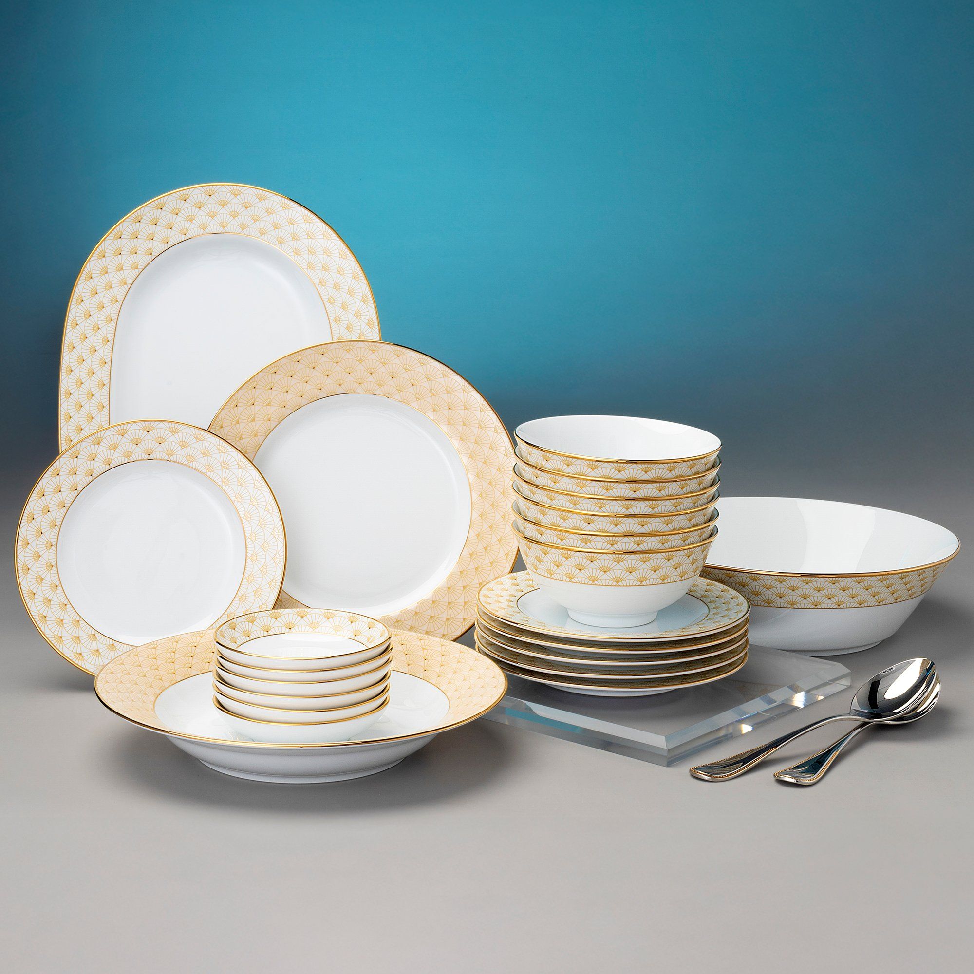  Đĩa tròn cỡ vừa đường kính 21cm sứ trắng | Trocadero Gold 1787L - 91011 