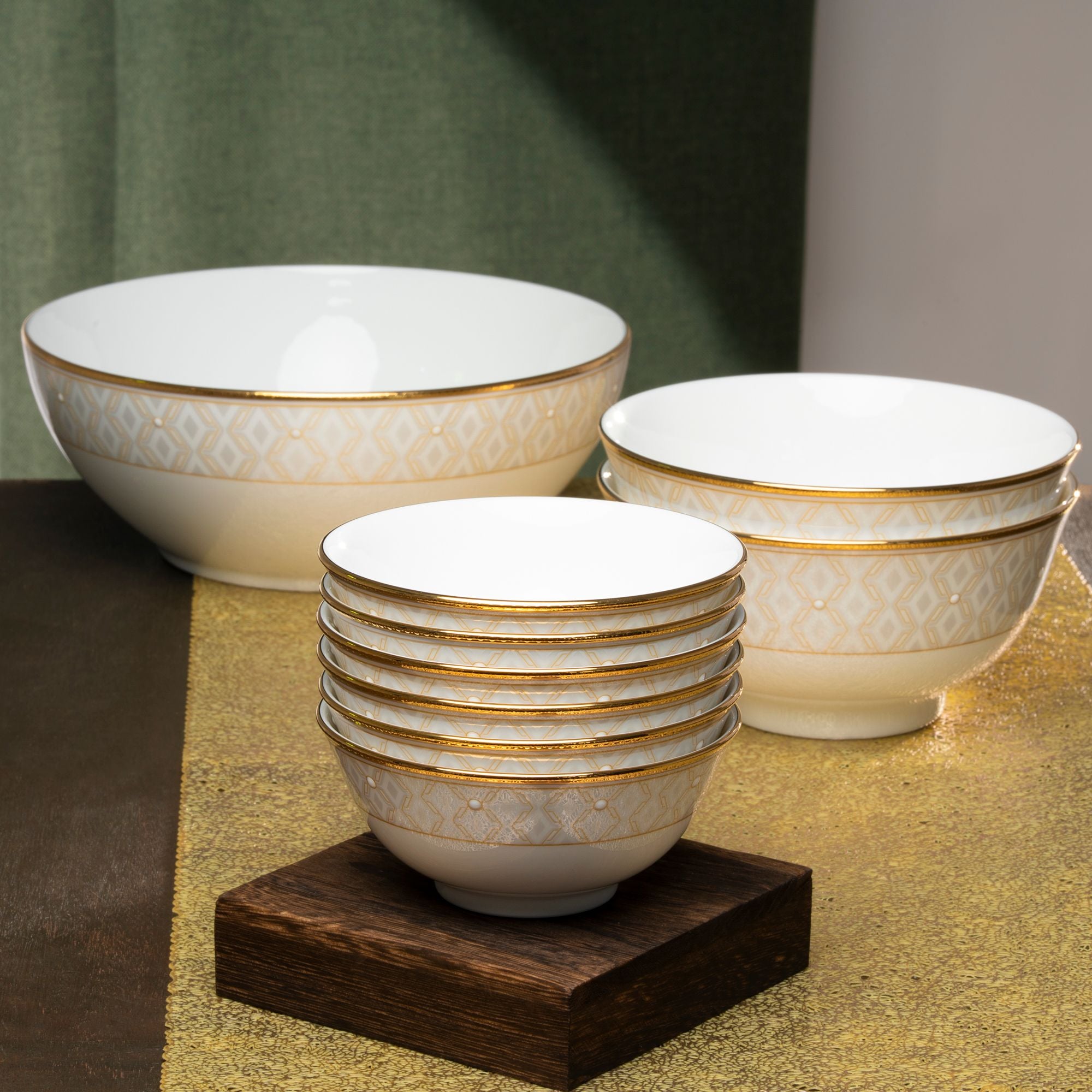  Bộ bát đĩa ăn châu Á đầy đủ 38 món (cho 6 người) sứ xương | Noble Pearl 4979L - D038AD 