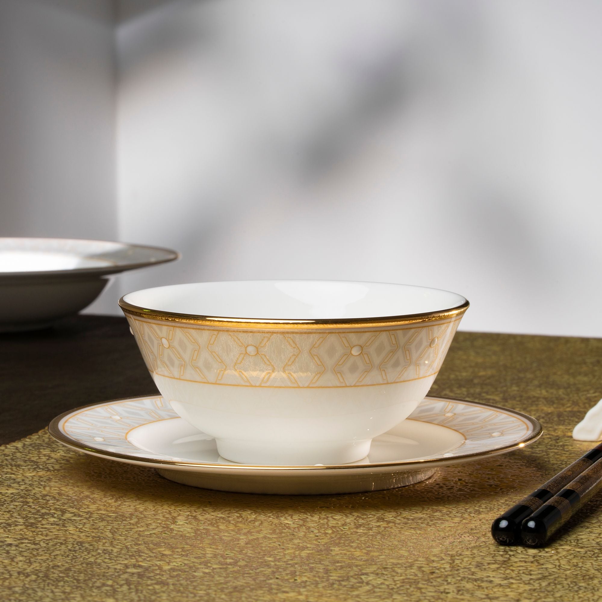  Bộ bát đĩa ăn châu Á đầy đủ 38 món (cho 6 người) sứ xương | Noble Pearl 4979L - D038AD 