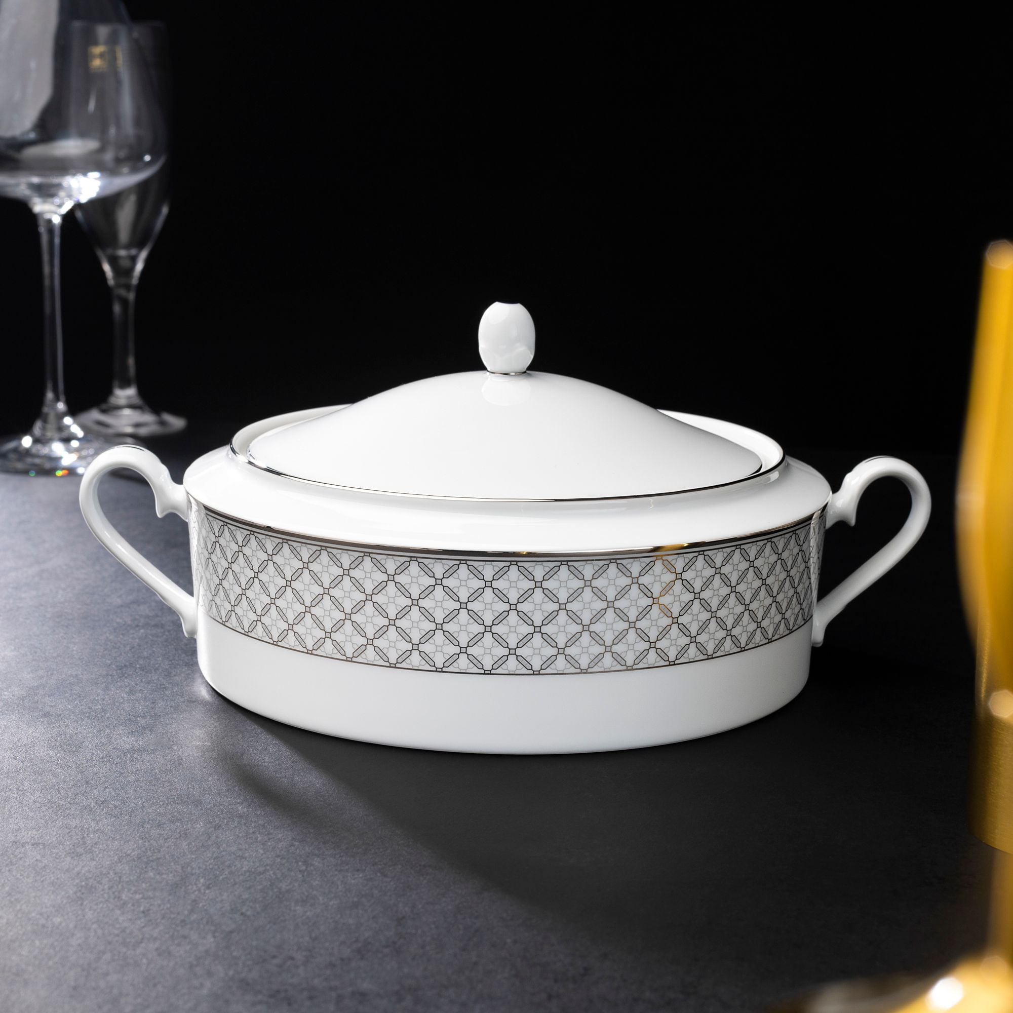  Bộ đĩa ăn kiểu Âu 22 món (cho 6 người) sứ trắng | City Table 1788L - D024AM 