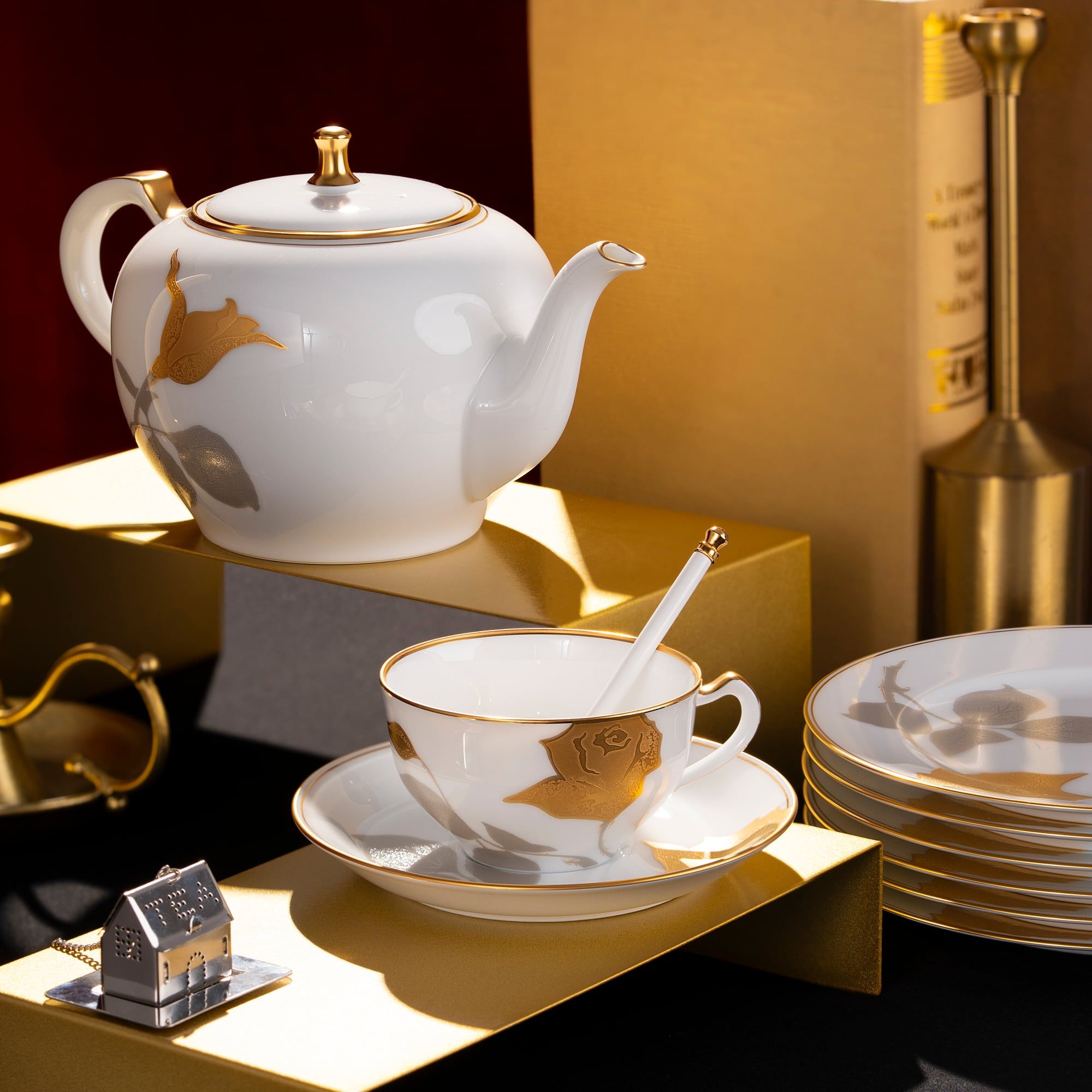  Bộ ấm chén uống trà 23 món sứ Nhật cao cấp | Gold Rose 2016 - 1MJ 