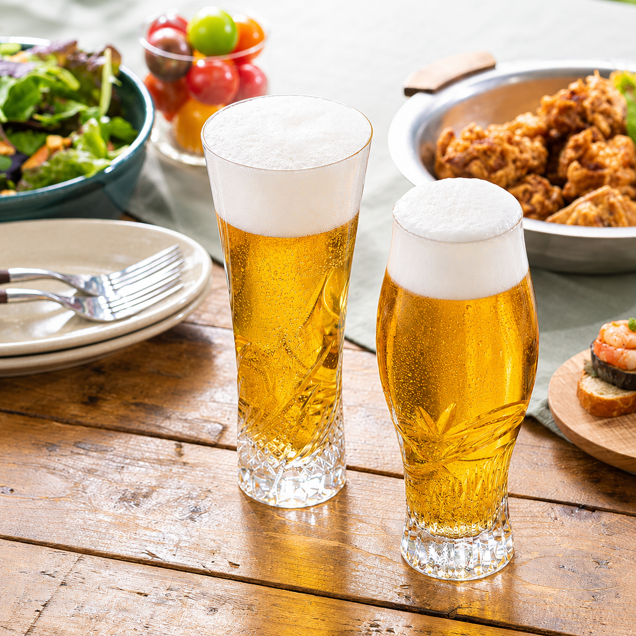  Ly (cốc) pha lê uống bia (beer glass) 'Mugi, Barley' dung tích 360ml | Kagami T774 - 3002 