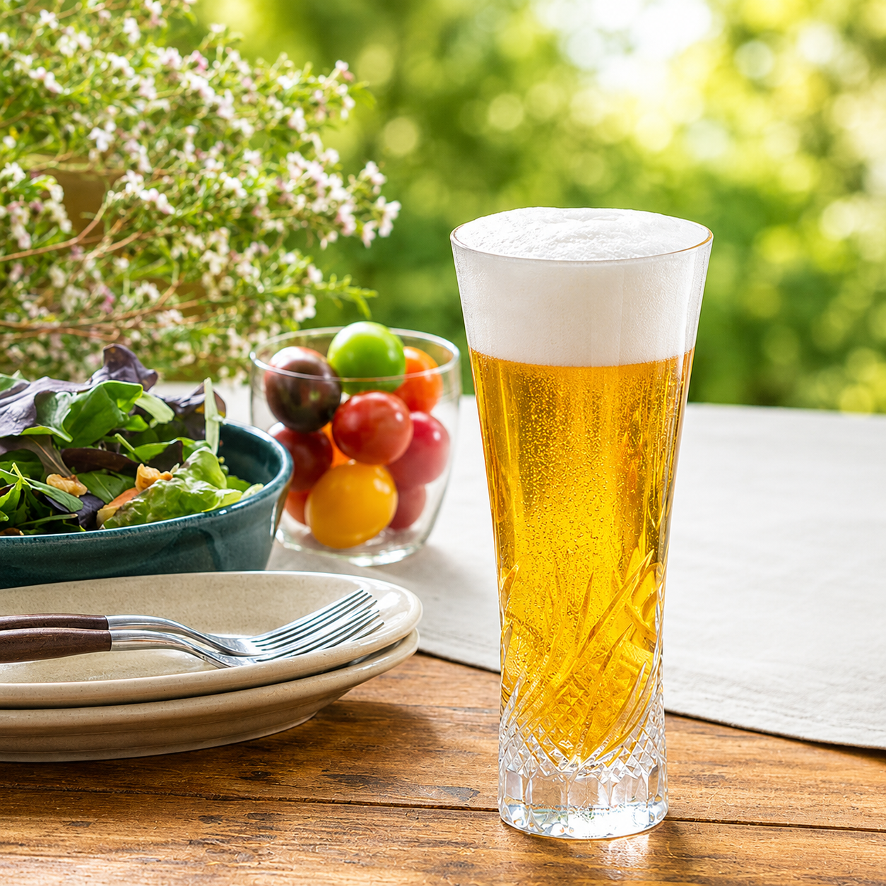  Ly (cốc) pha lê uống bia (beer glass) 'Mugi, Barley' dung tích 360ml | Kagami T774 - 3002 
