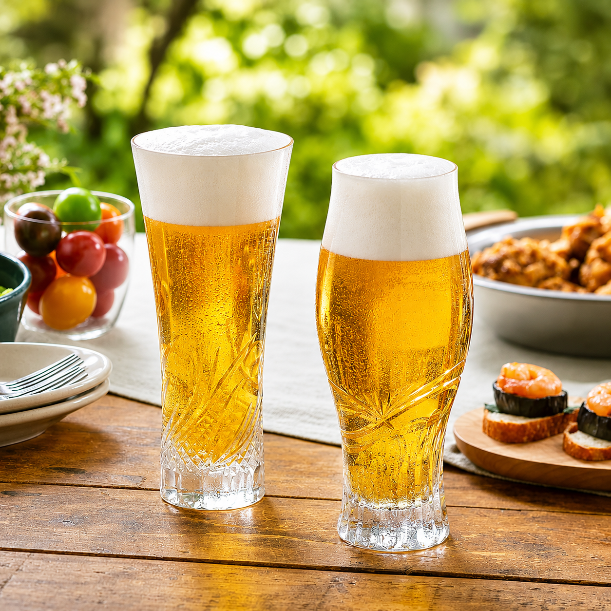  Ly (cốc) pha lê uống bia (beer glass) 'Mugi, Barley' dung tích 360ml | Kagami T774 - 3002 