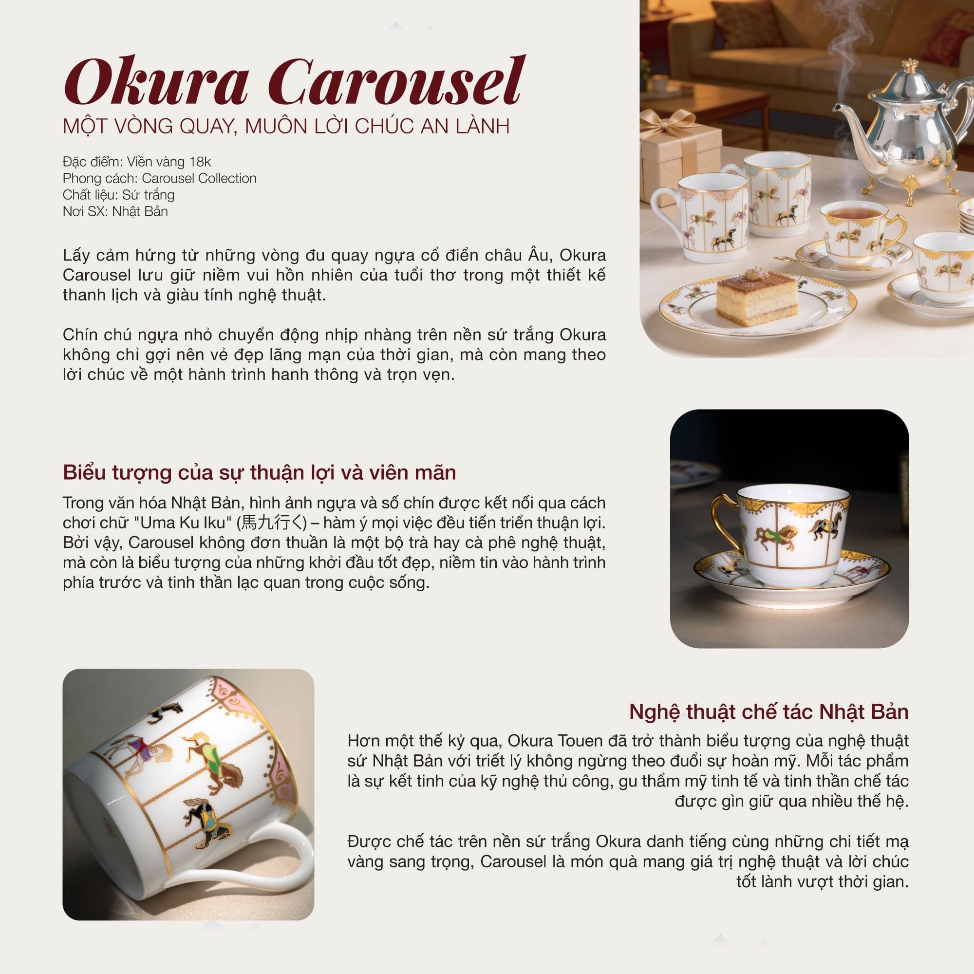  Đĩa tròn đường kính 10,5cm (hồng) sứ Okura Nhật Bản cao cấp | Carousel 1901-P - 50CS 