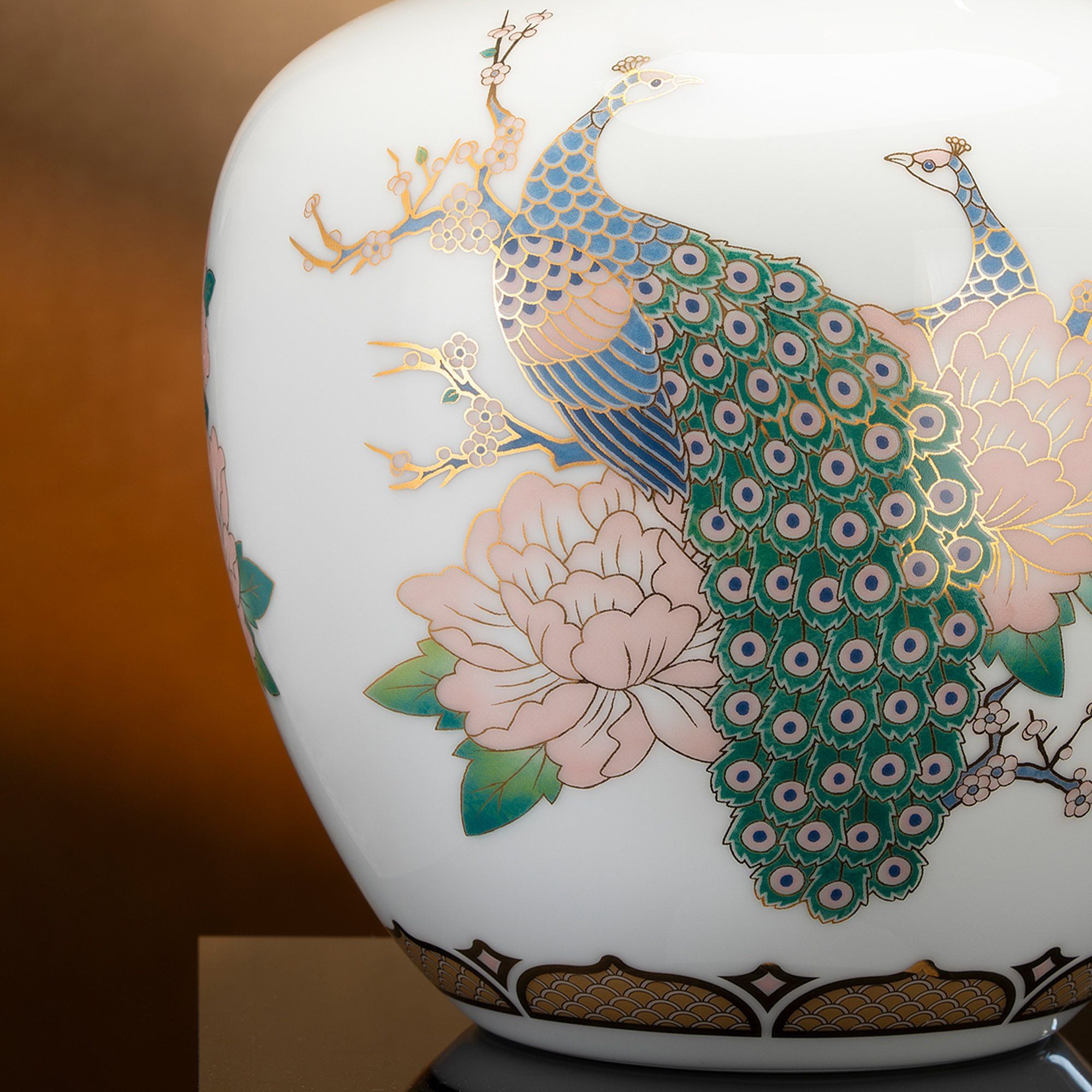  Bình Tài Lộc "Công Đào Khai Phú" phiên bản giới hạn cao 26.5cm sứ trắng | Flared Vase Limited Collection M-798L - 91151 