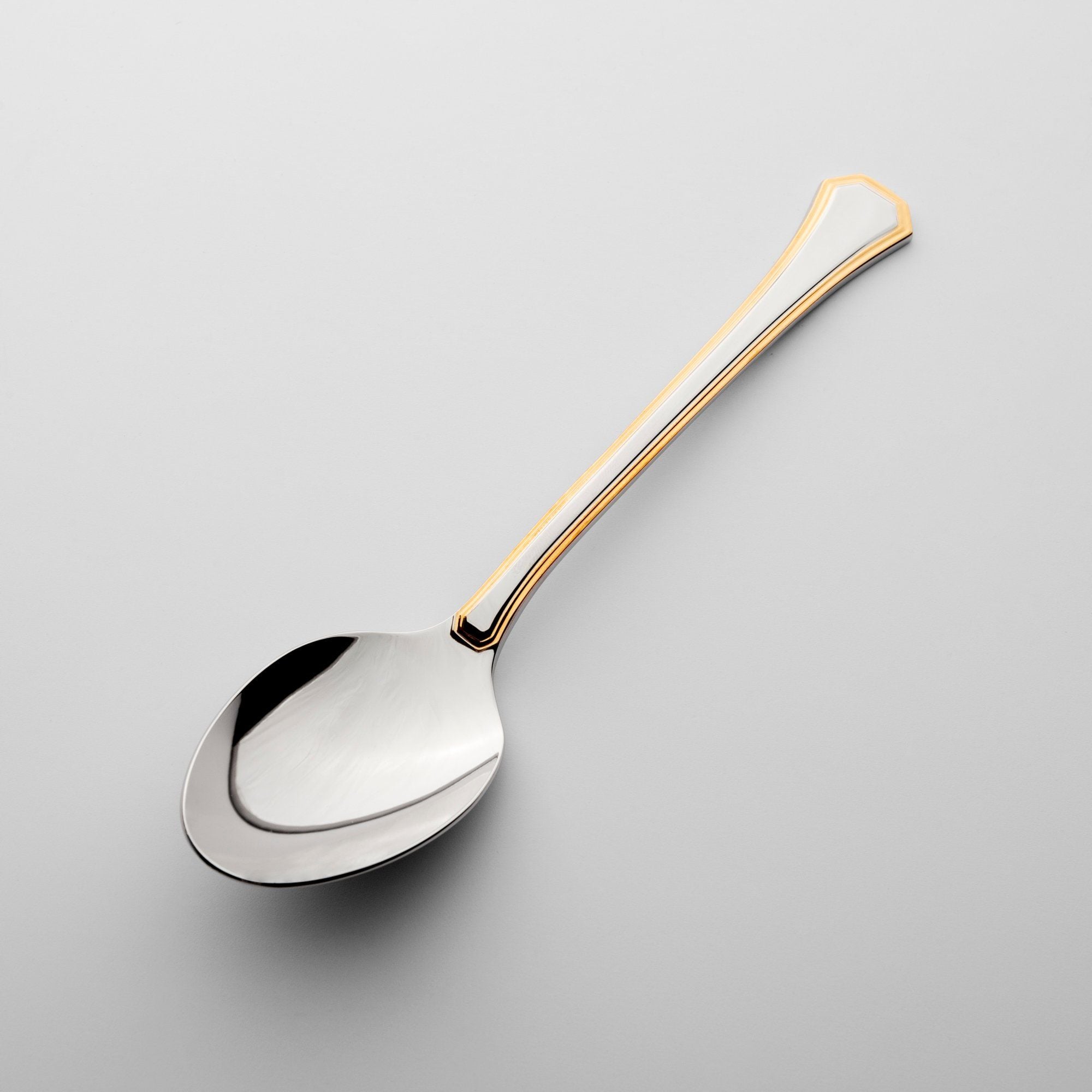  Muỗng (thìa) Dessert mạ vàng dùng cho món chính & món tráng miệng dài 183mm | Yamaco Crystal Line G/A CRA - 11 