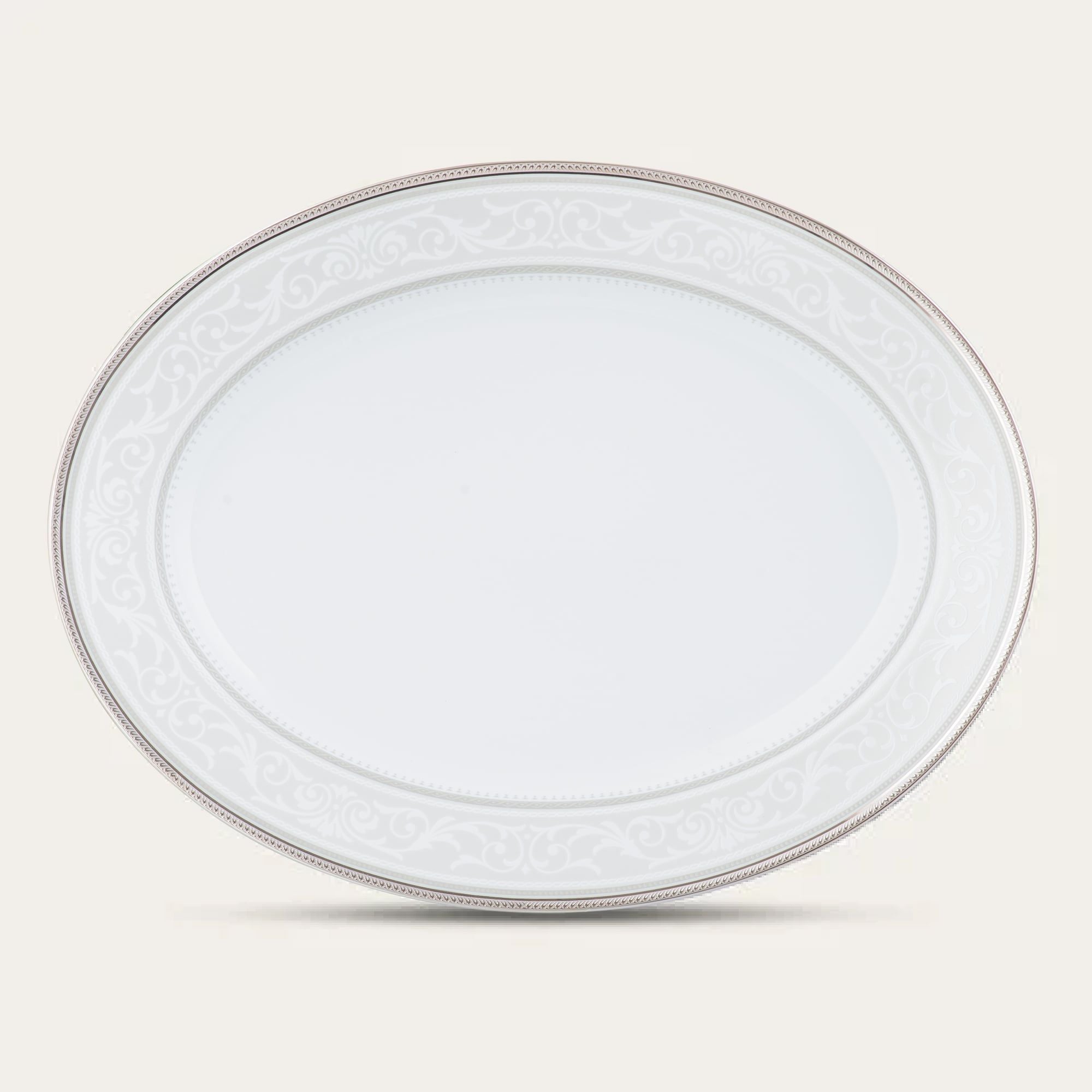  Đĩa Oval cỡ vừa (MD) dài 34,5cm sứ trắng | Glendonald Platinum 1713L - 91344 
