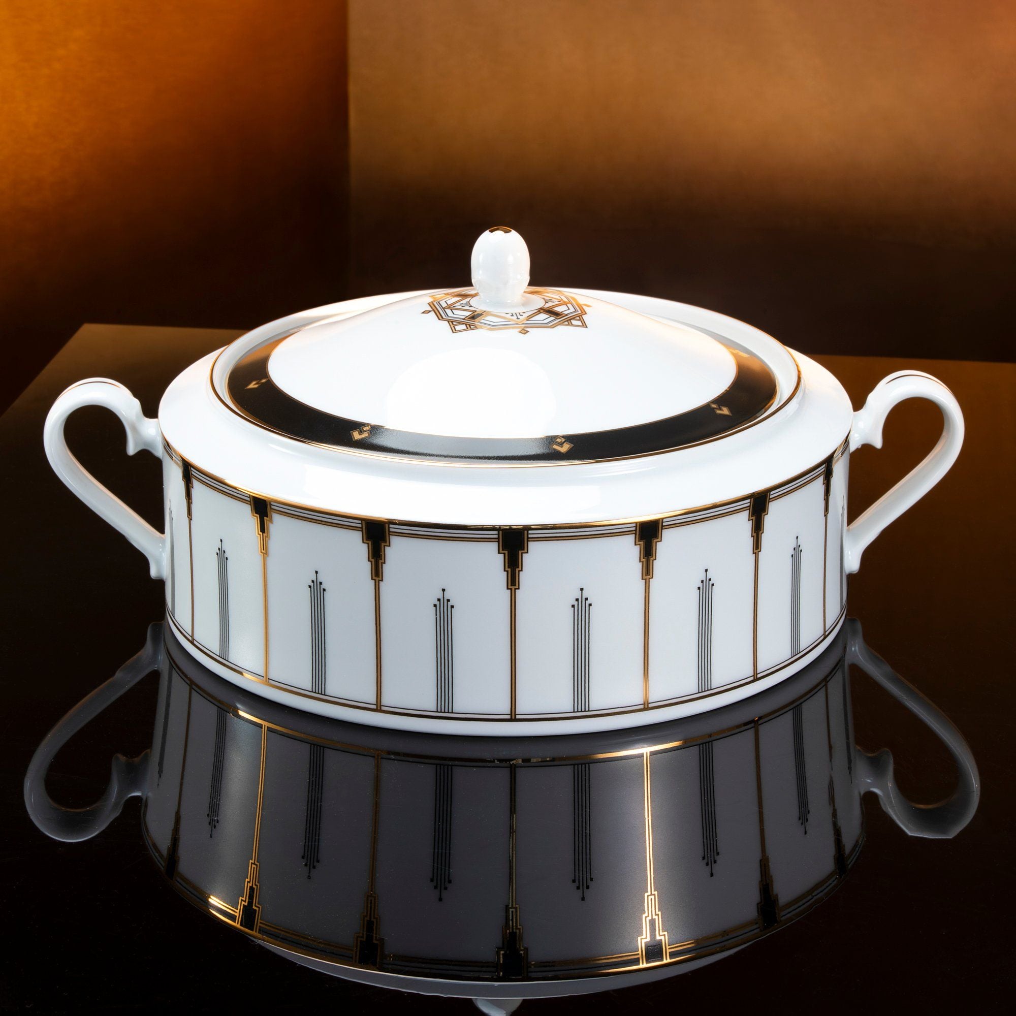  Bộ đĩa ăn kiểu Âu 22 món (cho 6 người) sứ trắng | Empire Gold 1786L - D024AM 