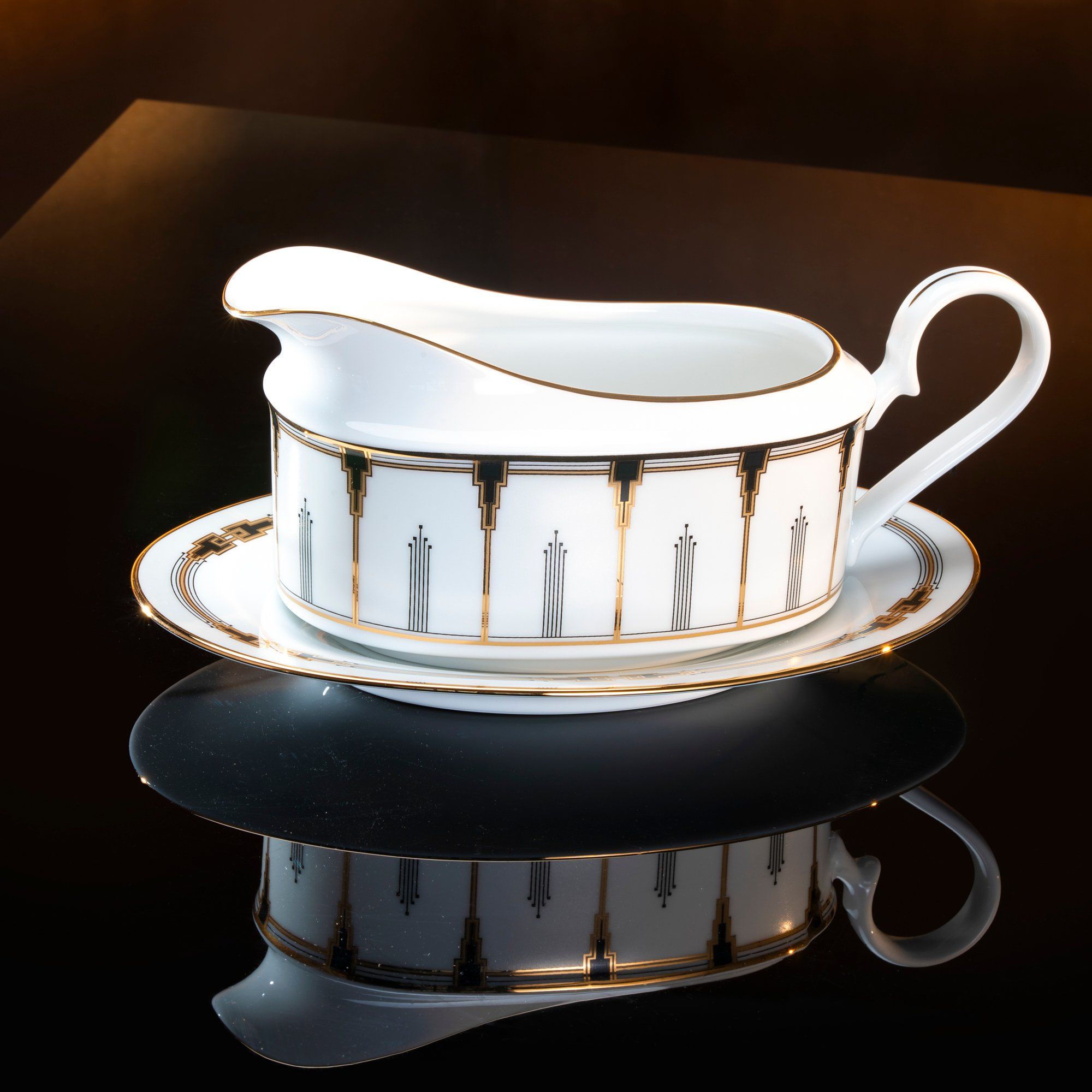  Bộ đĩa ăn kiểu Âu 22 món (cho 6 người) sứ trắng | Empire Gold 1786L - D024AM 