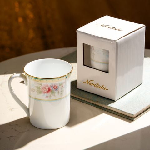  Cốc (ly) uống nước, cà phê dung tích 310ml sứ trắng | Flourishing Meadow M-677L - T91332K 