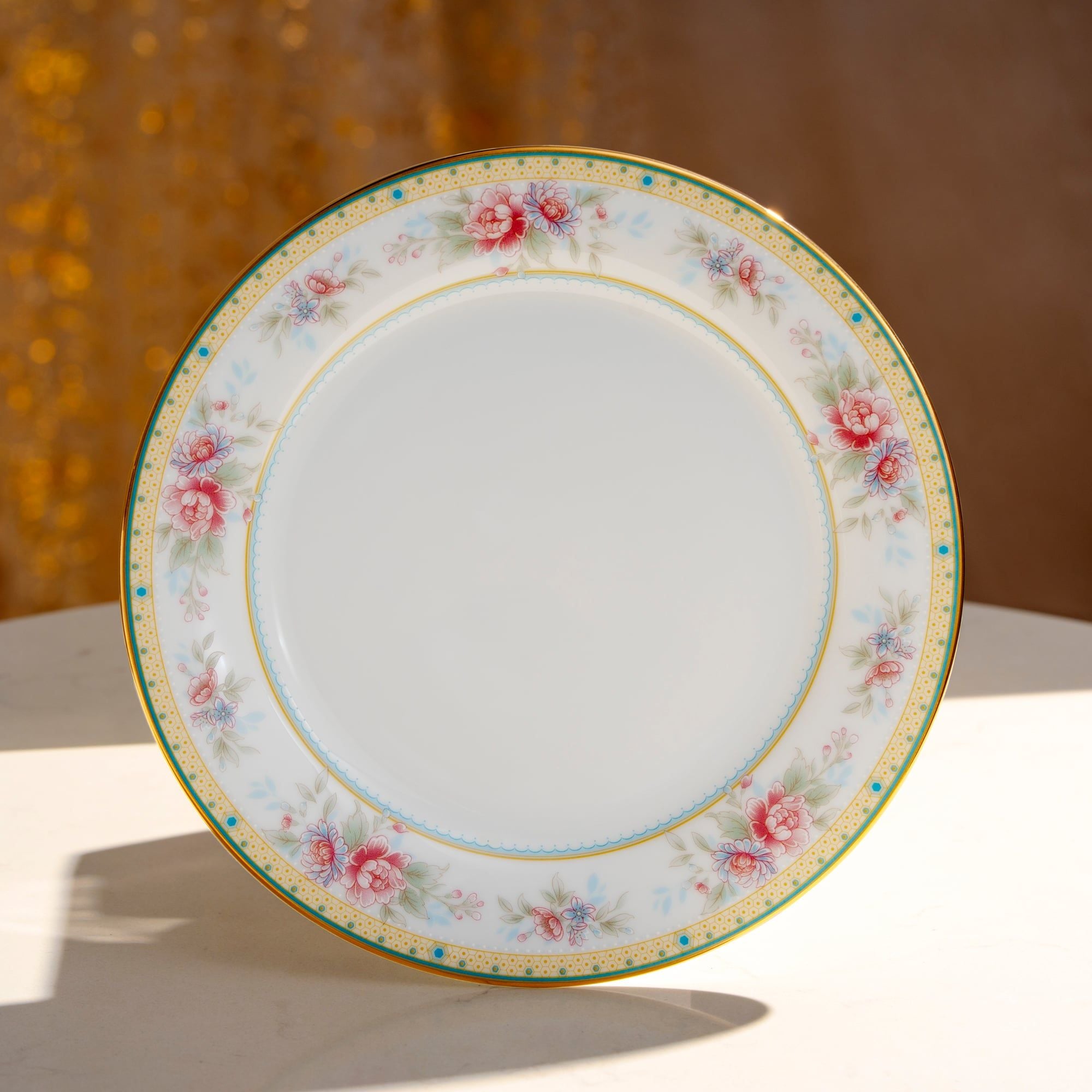  Đĩa tròn cỡ vừa đường kính 21,1cm sứ trắng | Flourishing Meadow M-677L - 91311 