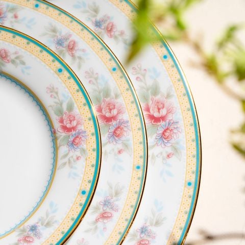  Đĩa tròn cỡ nhỏ đường kính 16,2cm sứ trắng | Flourishing Meadow M-677L - 91312 