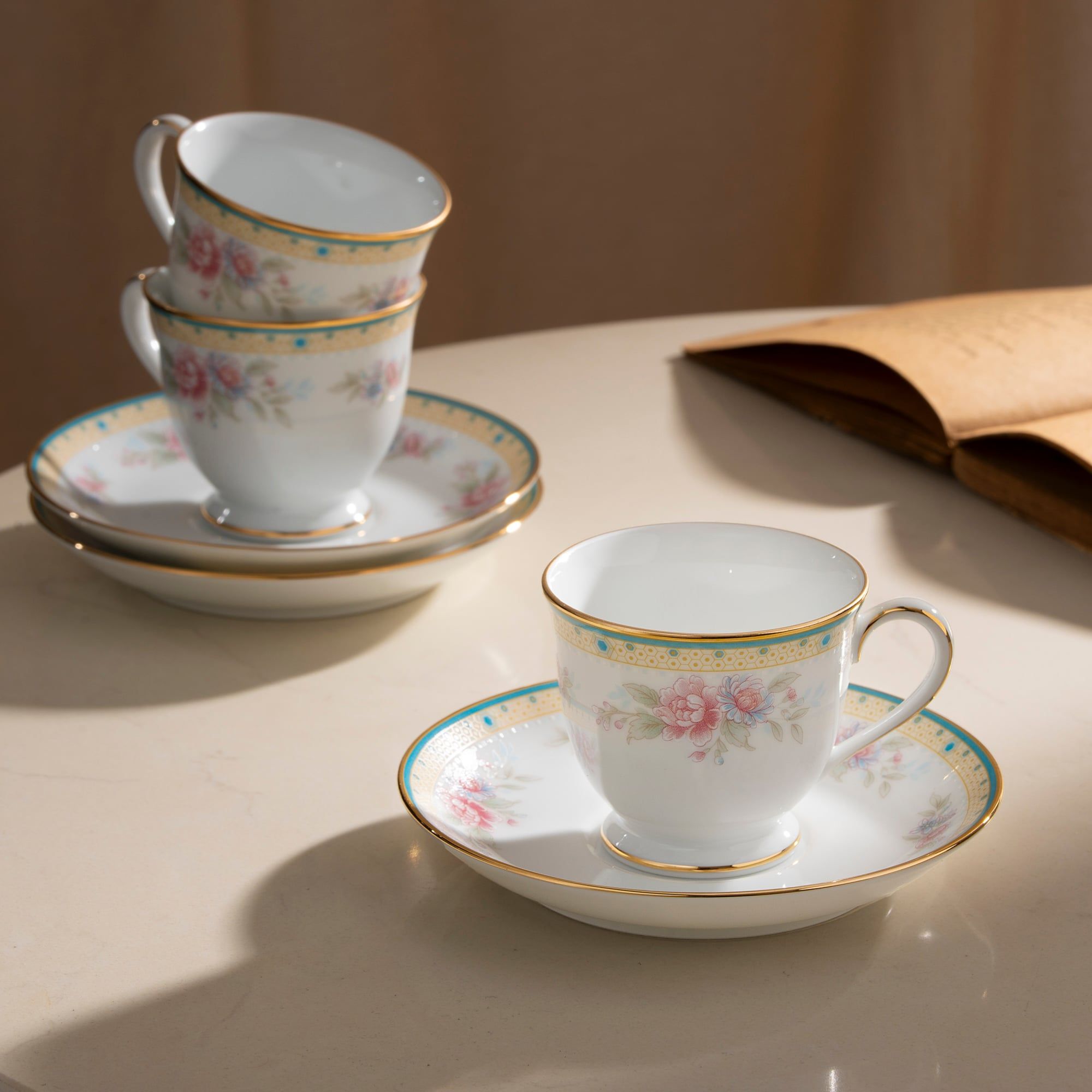  Bộ ấm chén uống trà nhỏ (ấm 780ml, chén 90ml) 13 món sứ trắng | Flourishing Meadow M-677L - T014S 