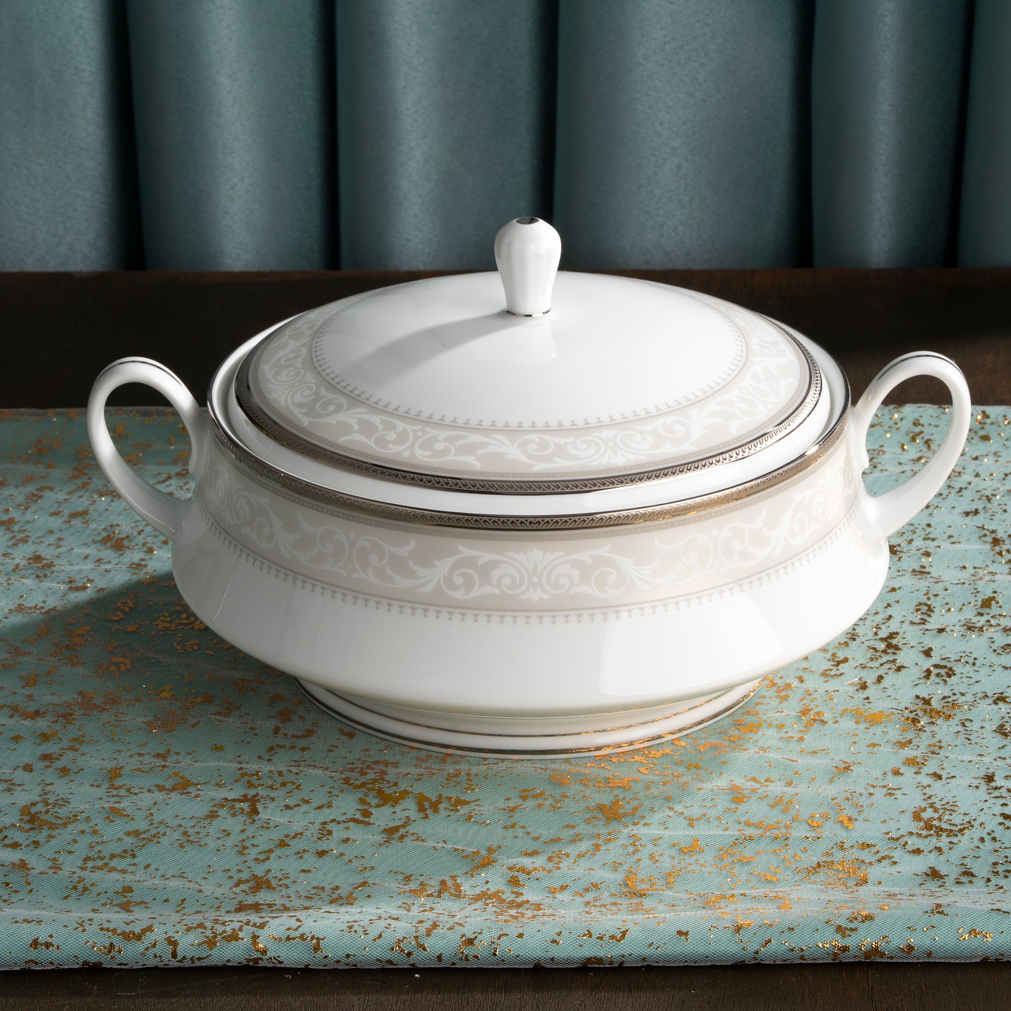  Bộ đĩa ăn kiểu Âu 22 món (cho 6 người) sứ trắng | Glendonald Platinum 1713L - D024AL 