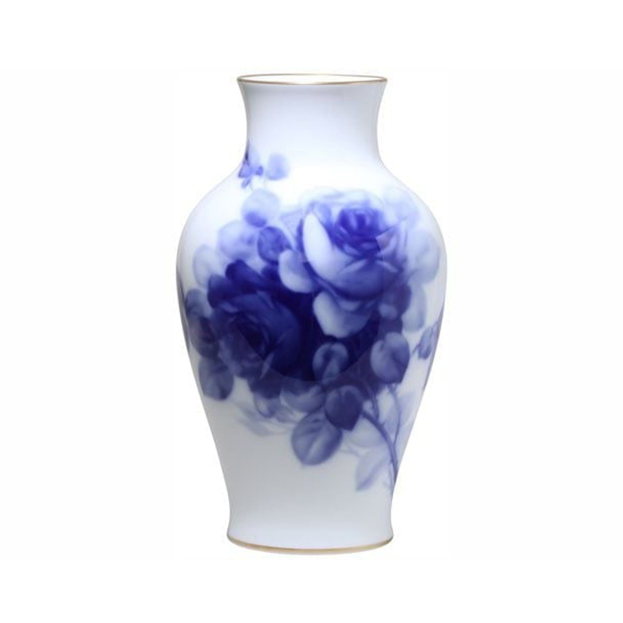  Bình hoa Okura "Hoa hồng xanh" cao 28cm, màu trắng | Okura Blue Rose 8011 - 20A 