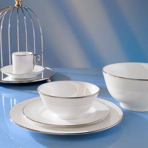  Bộ bát đĩa ăn châu Á đầy đủ 38 món (cho 6 người) sứ xương | Broome Street 4913L - D038AD 