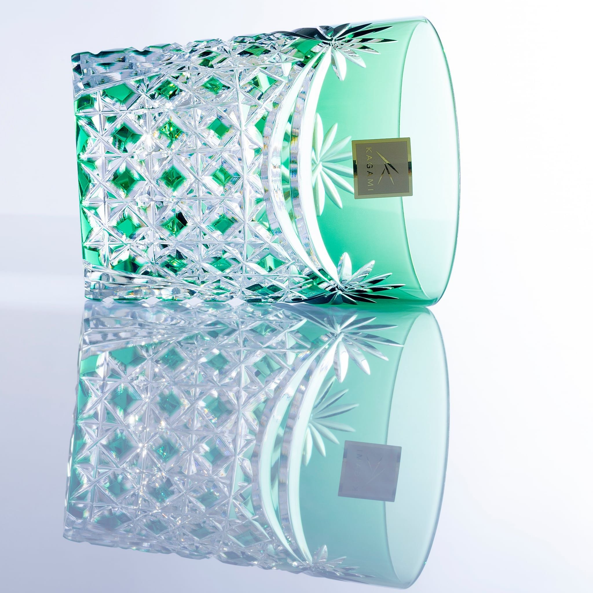 Bộ ly pha lê rock glass 05 màu xanh lá, đỏ, vàng, tím, xanh dương | Kagami TS370 - 2835-5 