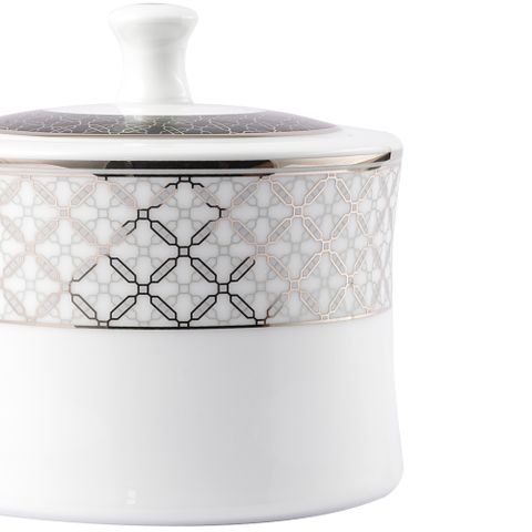  Bình (hũ) đường có nắp đậy dung tích 375ml sứ trắng | City Table 1788L - 91125 