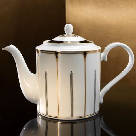  Bộ ấm chén uống trà (ấm 1.500ml, chén 240ml) 15 món sứ trắng | Empire Gold 1786L - T017A 