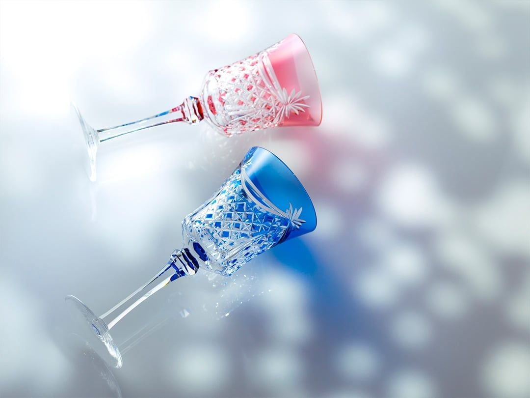  Bộ ly pha lê wine glass 05 màu xanh lá, đỏ, vàng, tím, xanh dương | Kagami KPS3602 - 2835-5 