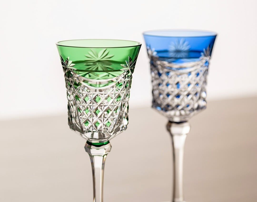  Bộ ly pha lê wine glass 05 màu xanh lá, đỏ, vàng, tím, xanh dương | Kagami KPS3602 - 2835-5 