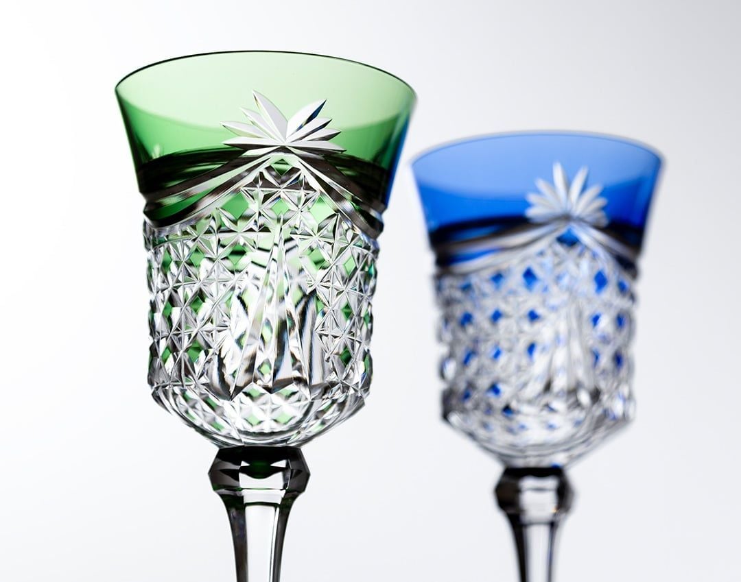  Bộ ly pha lê wine glass 05 màu xanh lá, đỏ, vàng, tím, xanh dương | Kagami KPS3602 - 2835-5 