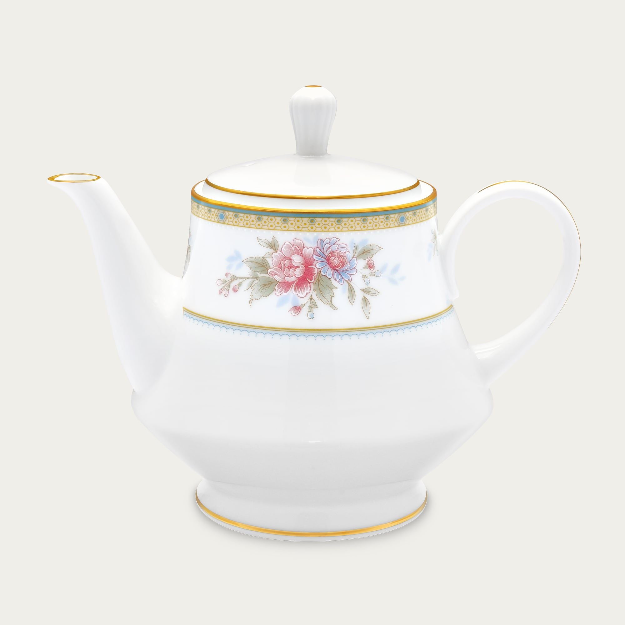  Ấm trà (bình trà) dung tích 1.200ml sứ trắng | Flourishing Meadow M-677L - 91123 