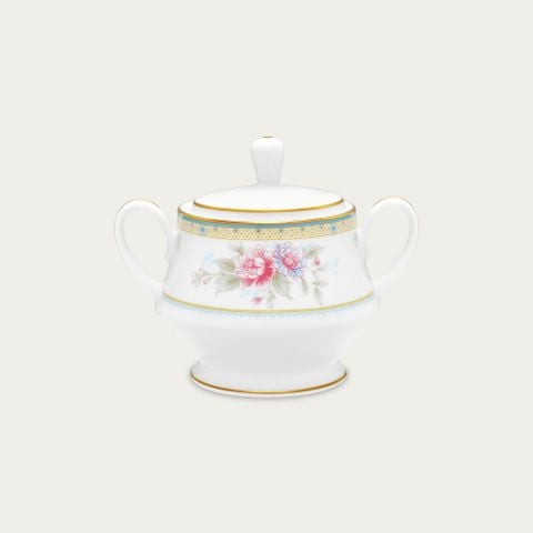  Bình (hũ) đường có nắp đậy dung tích 370ml sứ trắng | Flourishing Mdw M-677L - 91127 