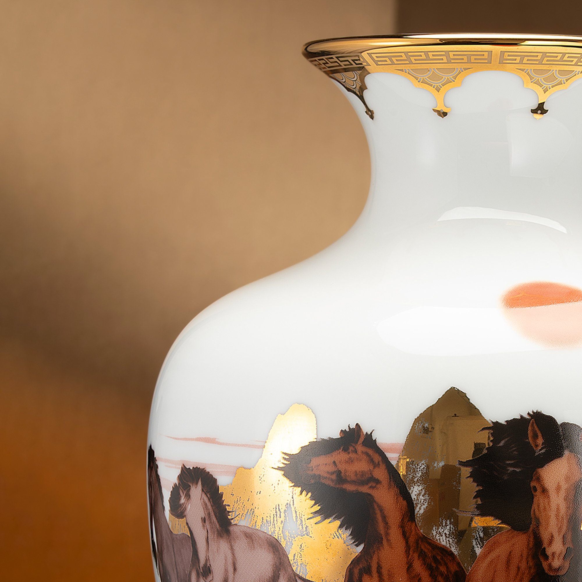  Bình Tài Lộc "Mã Đáo Thành Công" phiên bản giới hạn cao 26cm sứ trắng | Flared Vase Limited Collection M-799L - 91151 