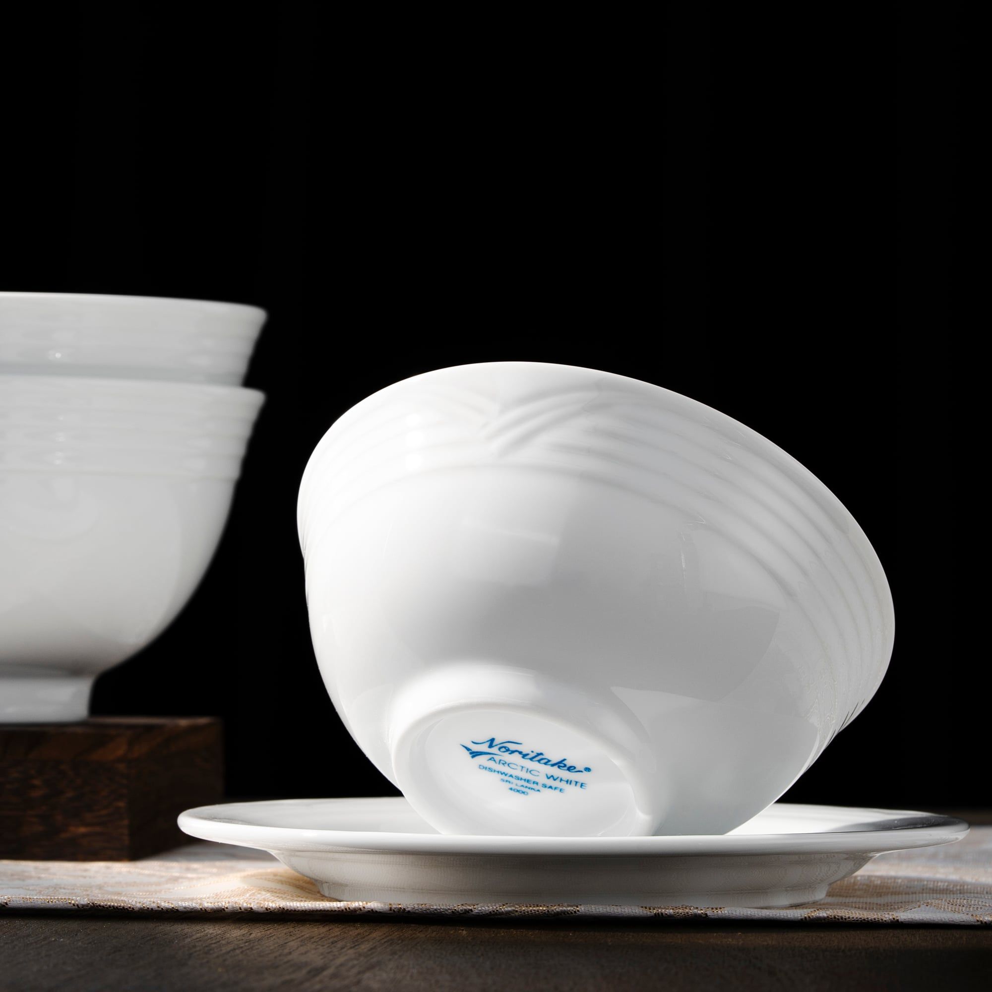  Bộ bát đĩa ăn châu Á 38 món (đĩa vuông, tam giác, sóng biển ) sứ trắng | Arctic White 4000L - D038AM 