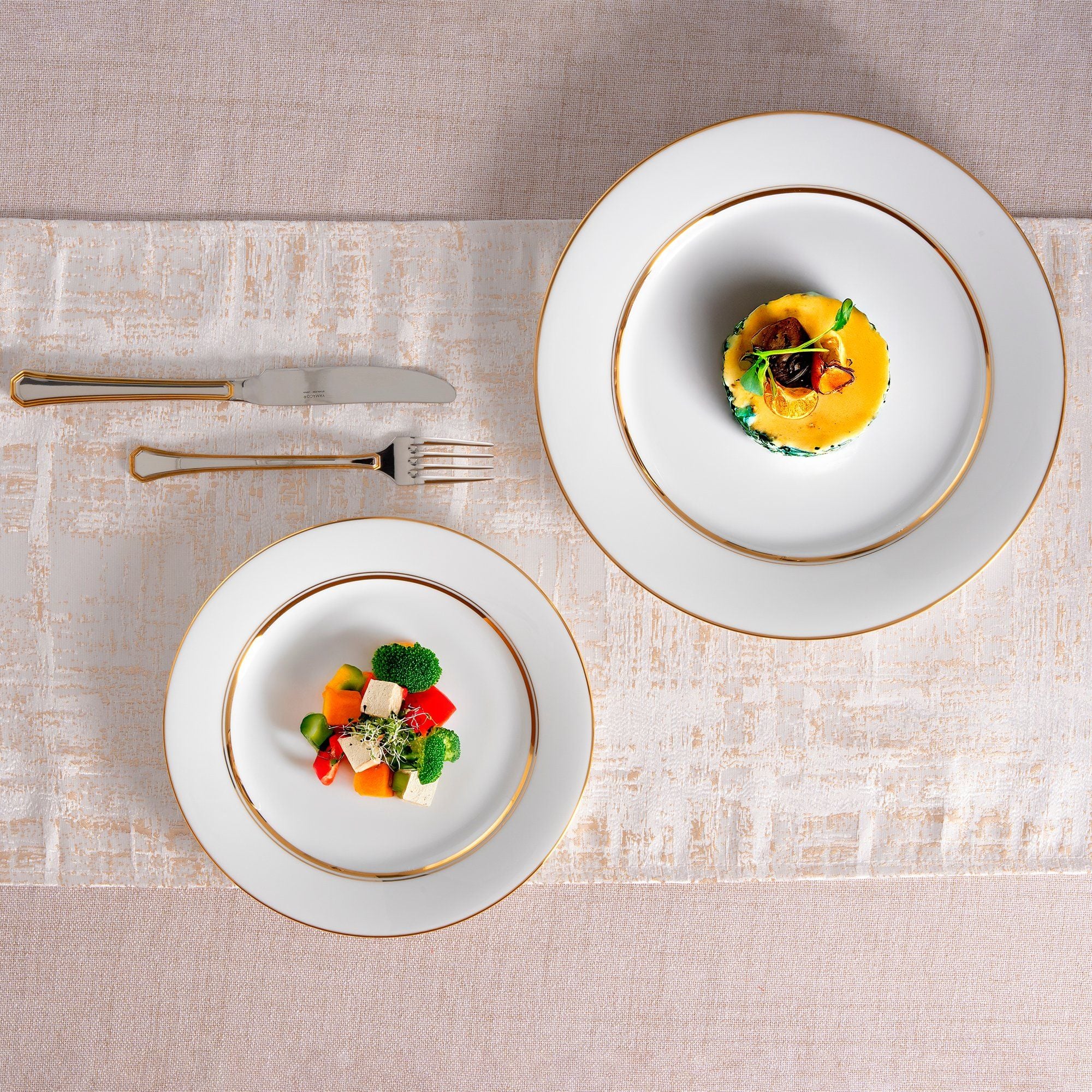  Bộ đĩa ăn kiểu Âu 22 món (cho 6 người) sứ trắng | Gloria L553L - D024AL 