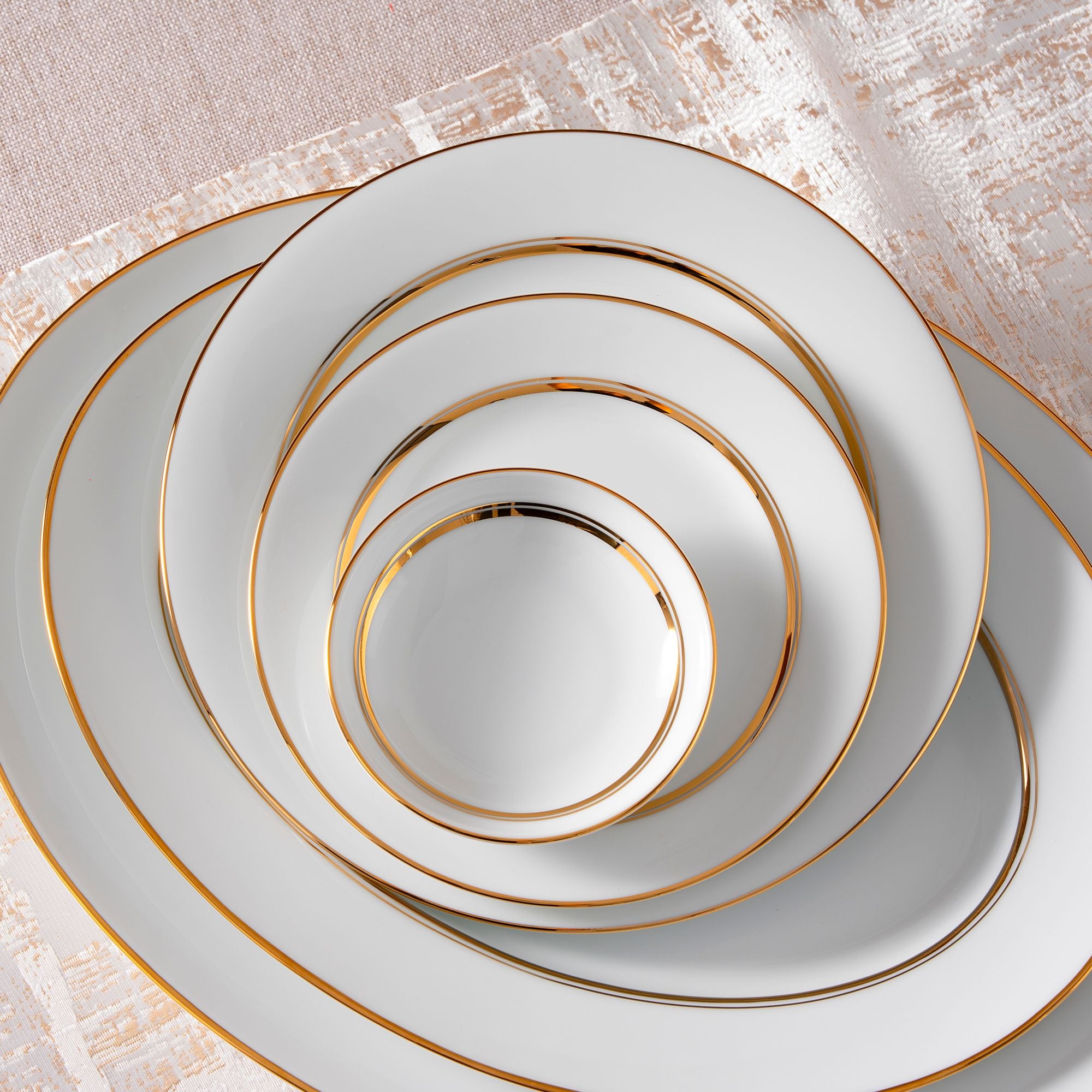  Bộ bát đĩa ăn châu Á đầy đủ 38 món (cho 6 người) sứ trắng | Gloria L553L - D038AB 