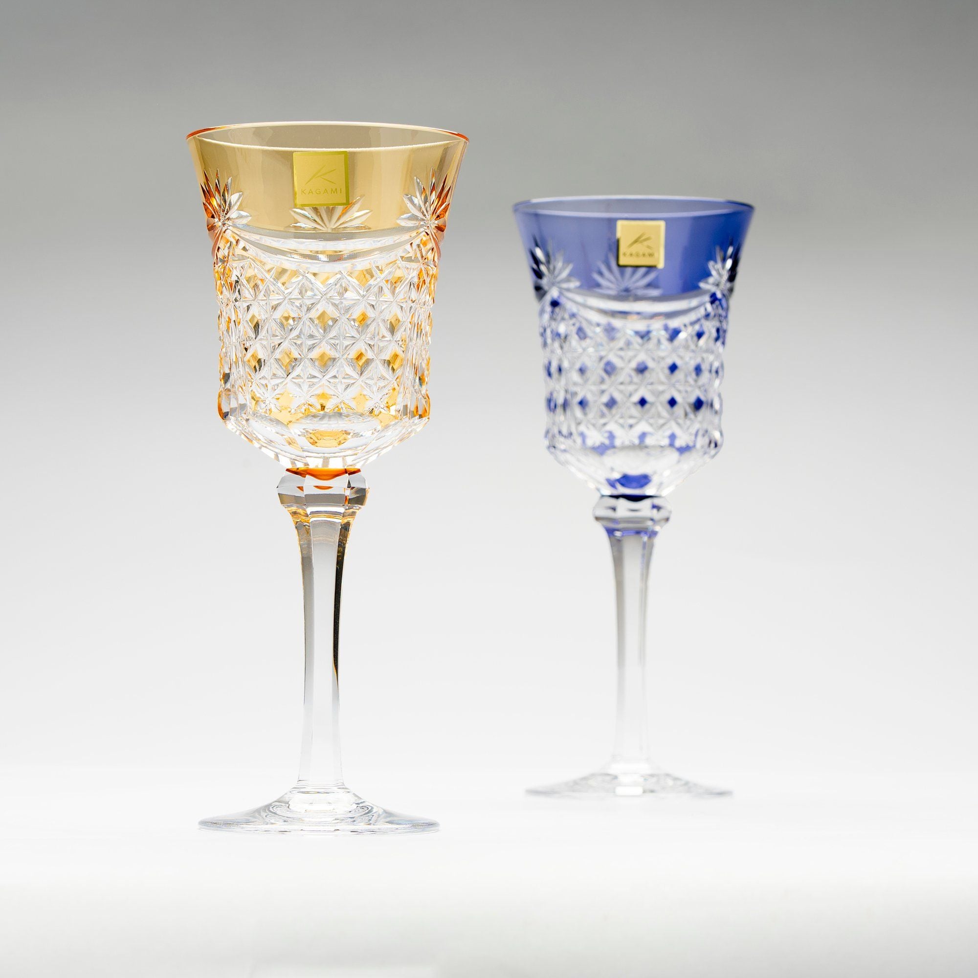  Bộ ly pha lê wine glass 05 màu xanh lá, đỏ, vàng, tím, xanh dương | Kagami KS3602 - 2835-5 