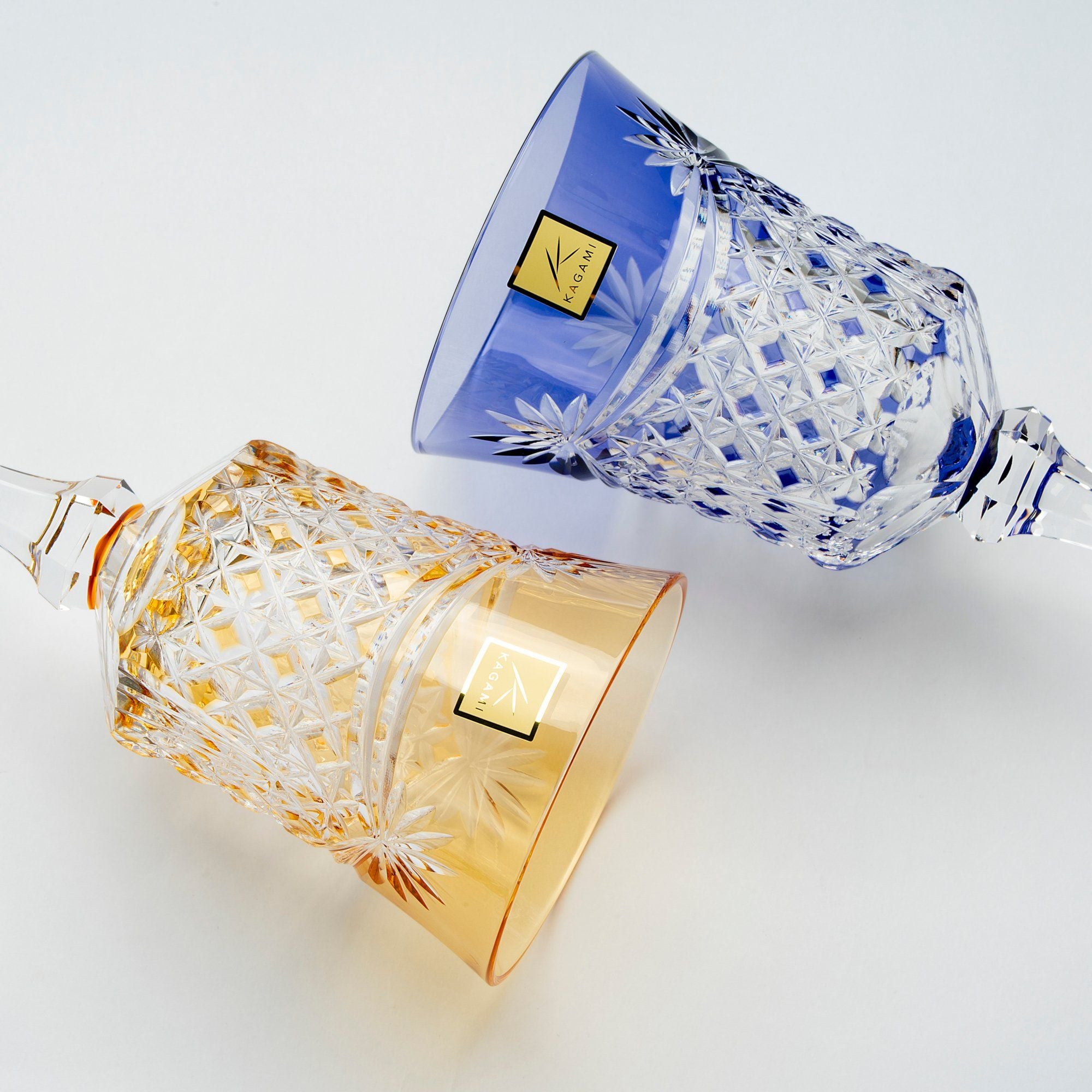  Bộ ly pha lê wine glass 05 màu xanh lá, đỏ, vàng, tím, xanh dương | Kagami KS3602 - 2835-5 