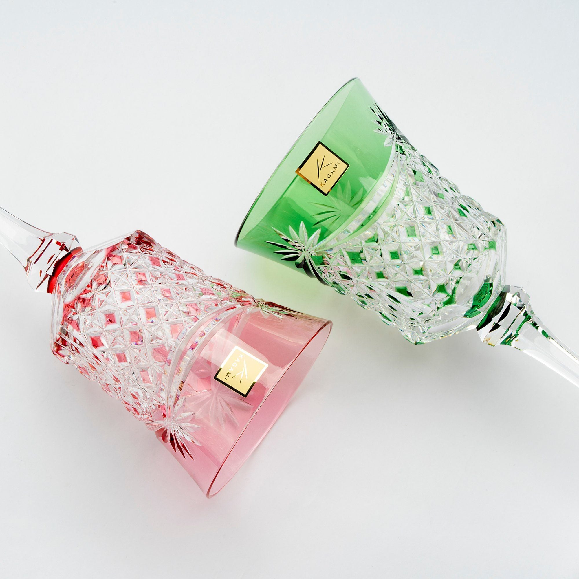  Bộ ly pha lê wine glass 05 màu xanh lá, đỏ, vàng, tím, xanh dương | Kagami KS3602 - 2835-5 