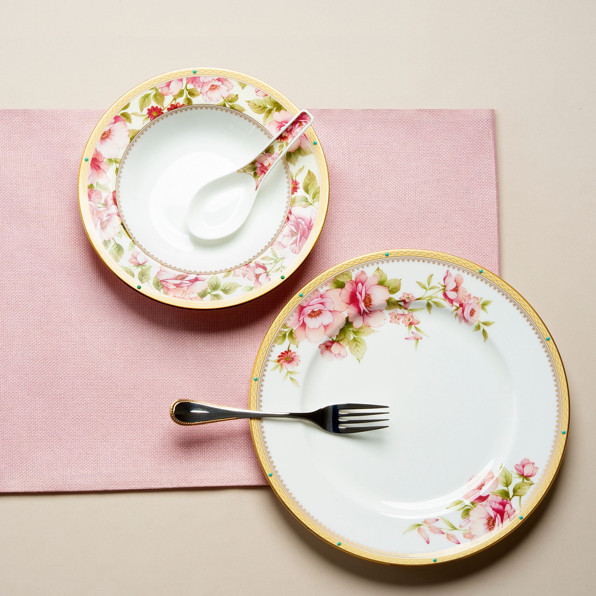  Bộ bát đĩa ăn châu Á cơ bản 22 món (cho 6 người) sứ xương | Hertford 4861L - D022AB 