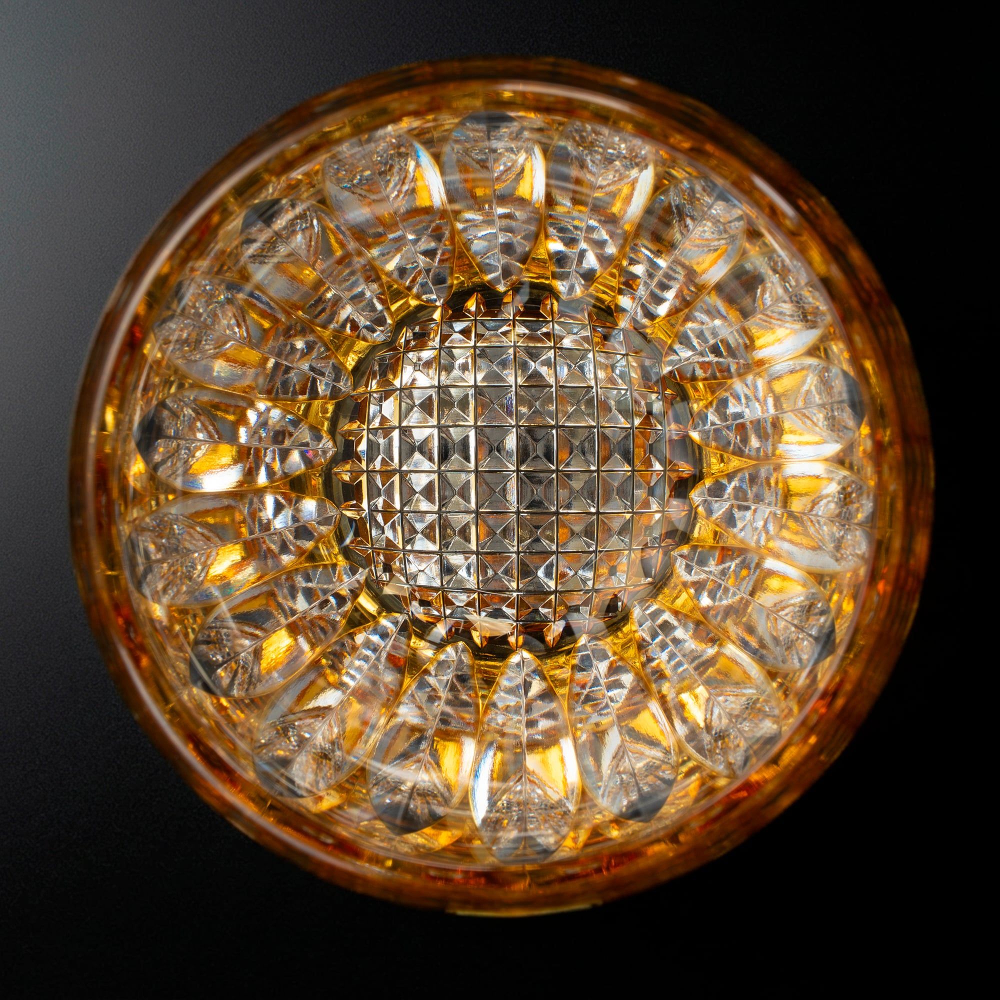  Ly pha lê rock glass Edo Kiriko "Sunflower" 240ml màu vàng được chế tác bởi nghệ nhân Satoshi Nabeya | Kagami Crystal T727 - 2839-CUM 